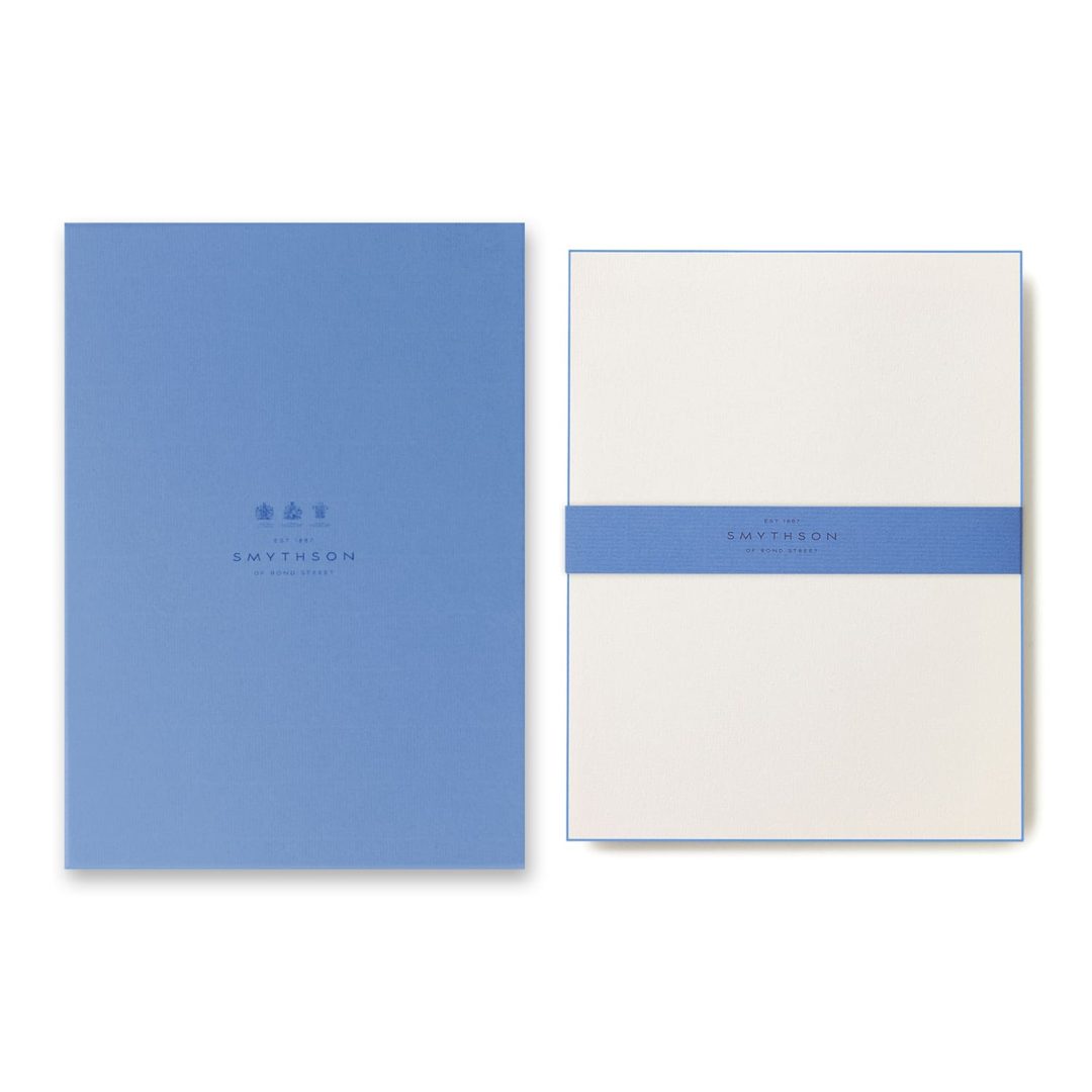 Bordered Kings Writing Paper Nile Blue