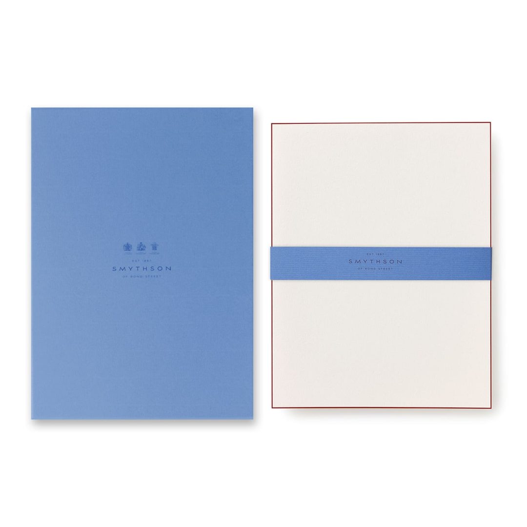 Bordered Kings Writing Paper Poinsettia Red