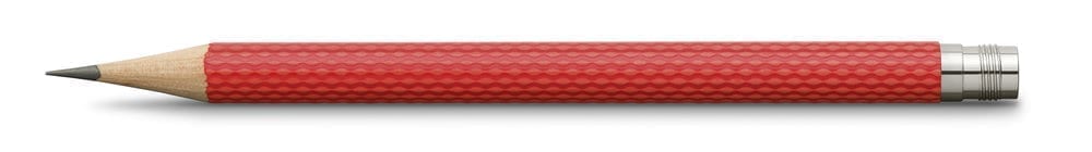 3 Graphite Pencils Guilloche India Red