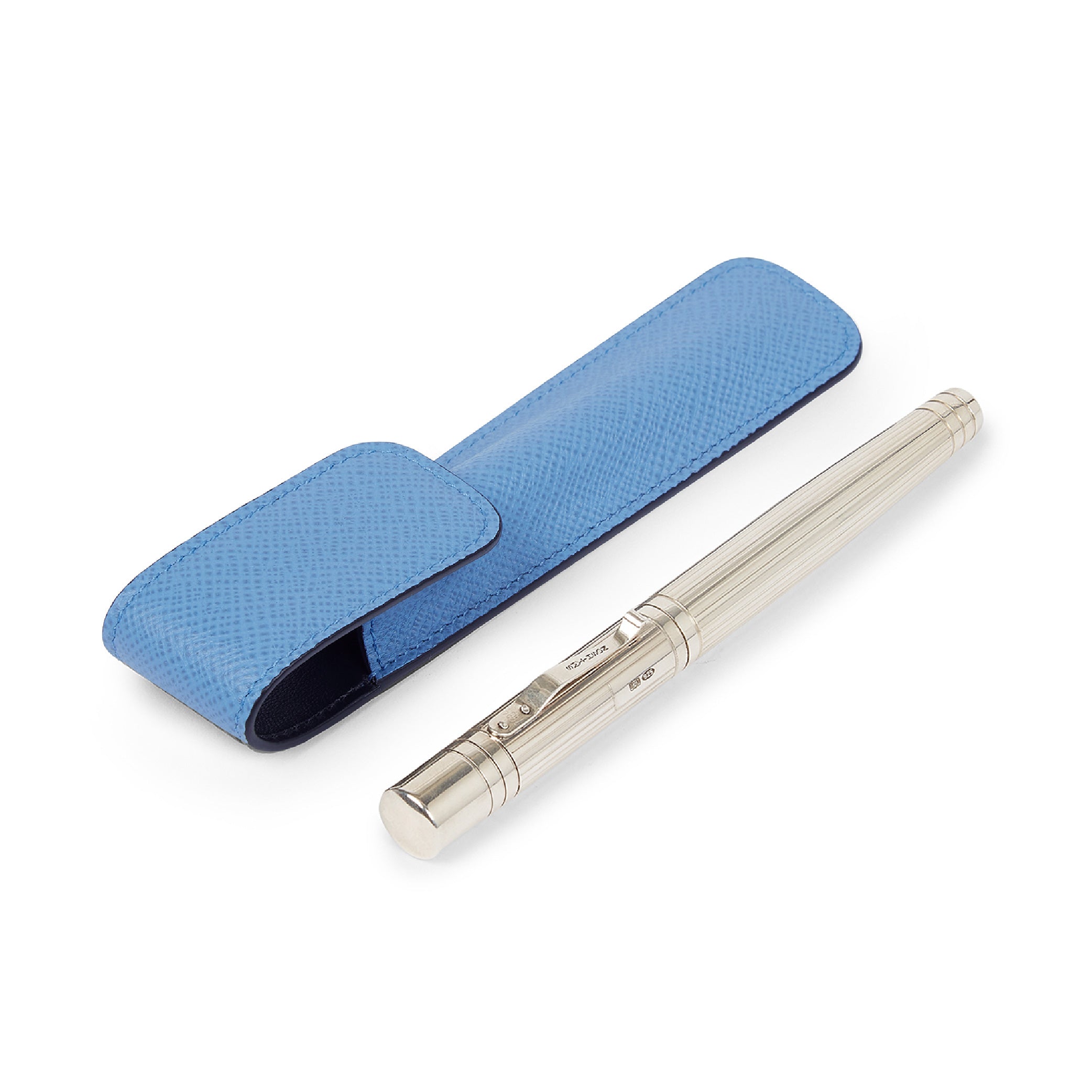 Pen Sleeve in Nile Blue Panama