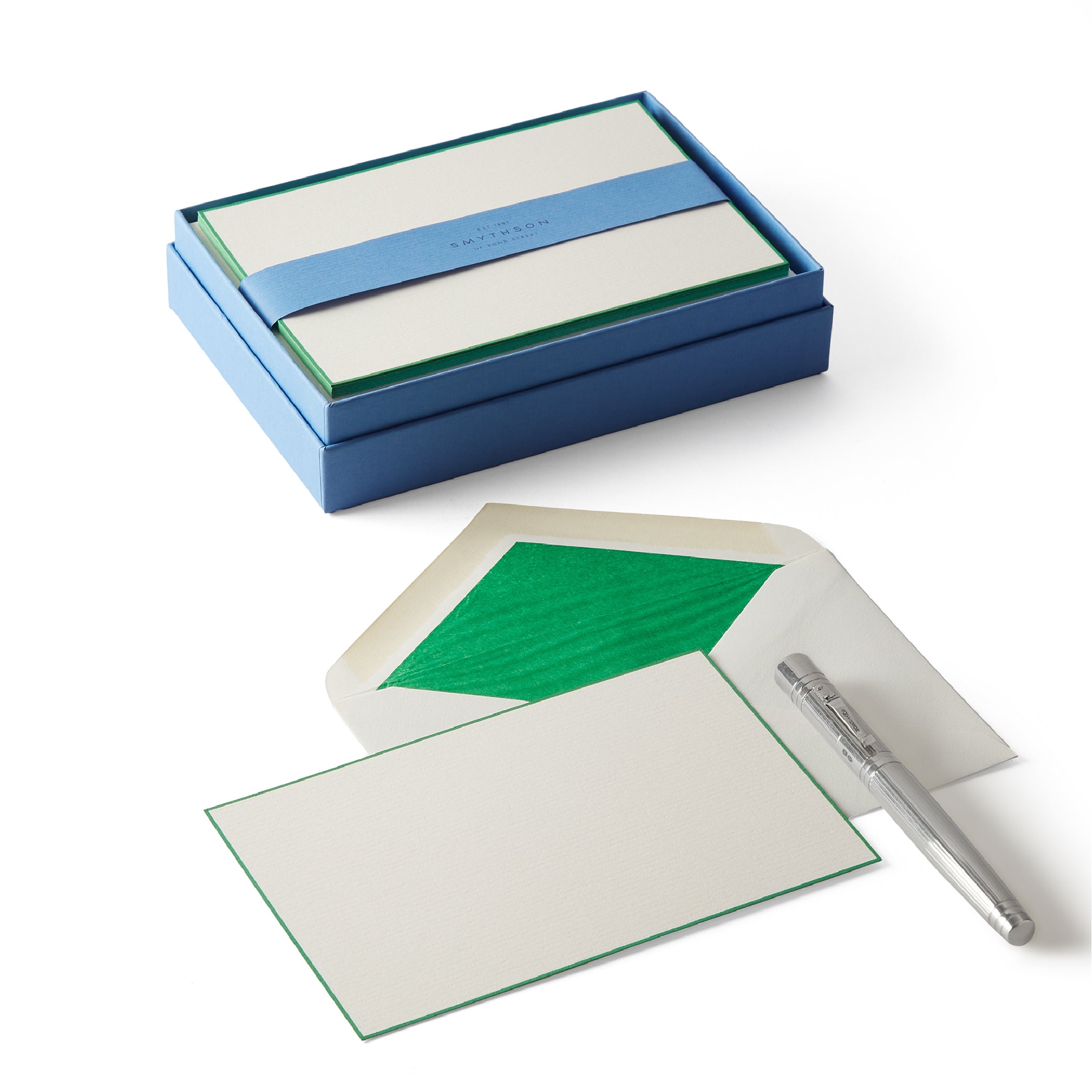 Bordered Correspondence Cards Bright Emerald