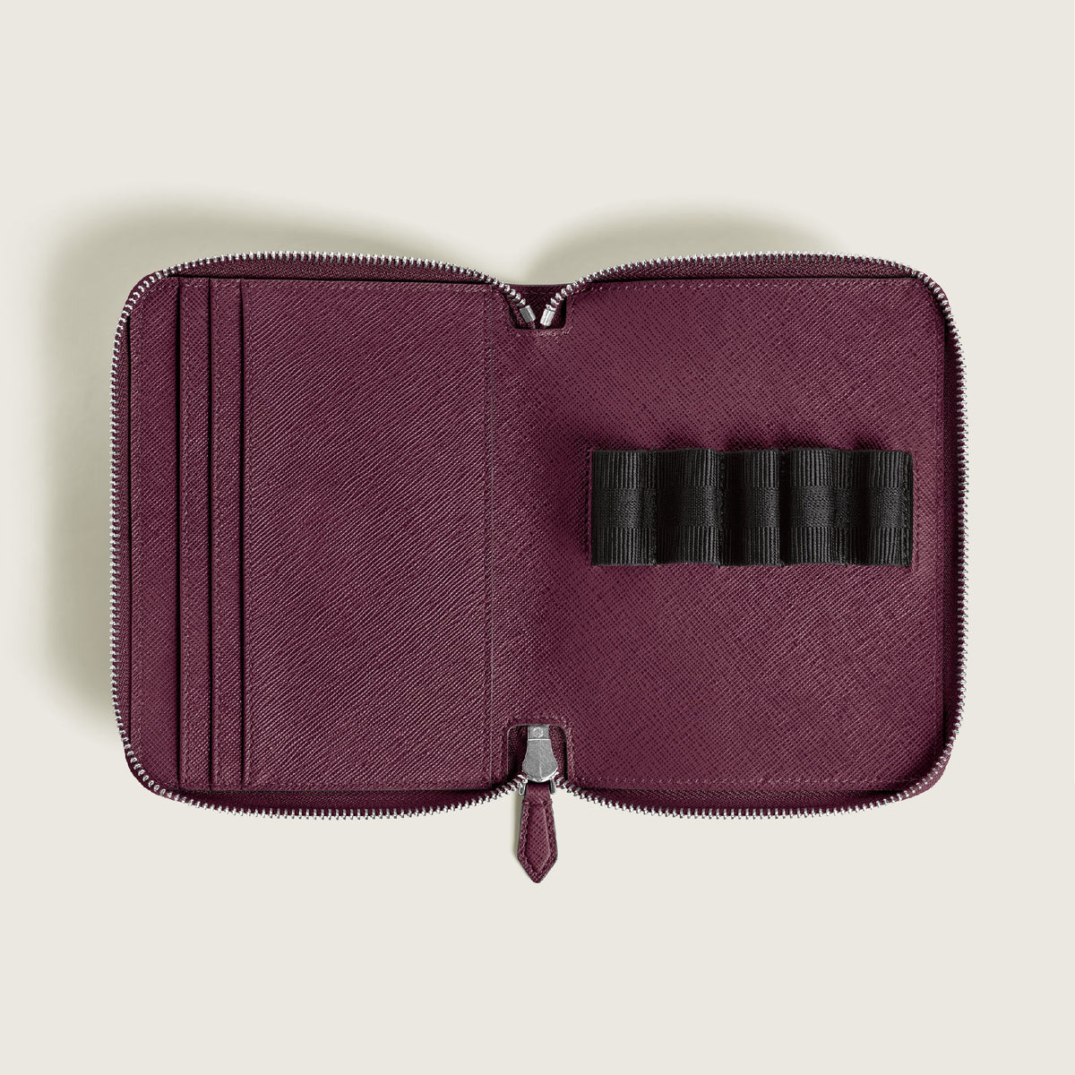 Sartorial 5 Pen Pouch Zip Cassis