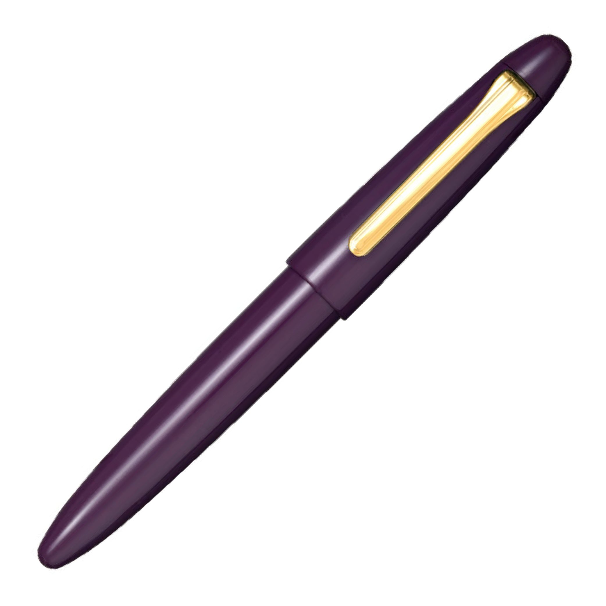 King of Pen Kaga Urushi Lilac Gold Trim Fountain Pen