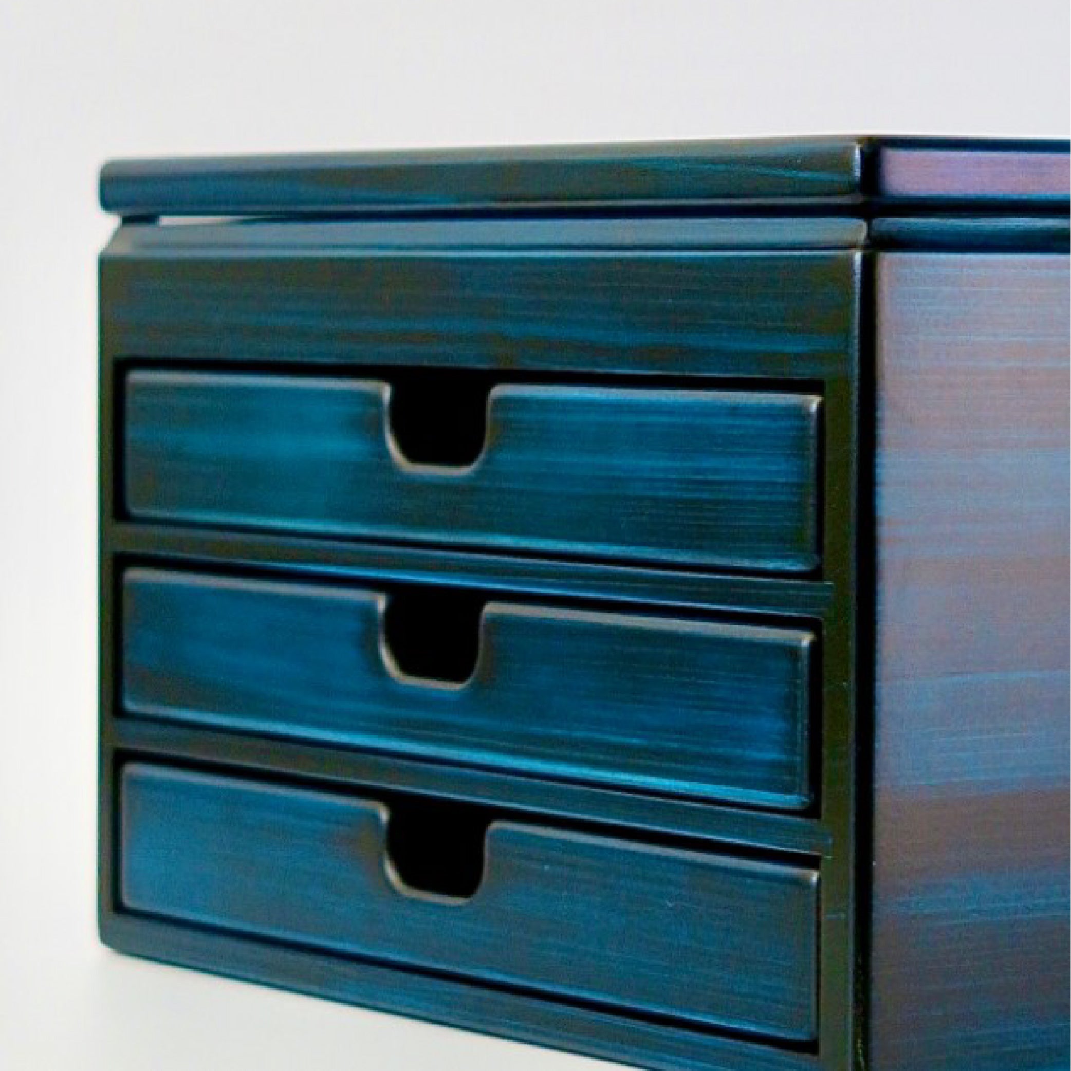 Wooden 40 Fountain Pen Box Blue
