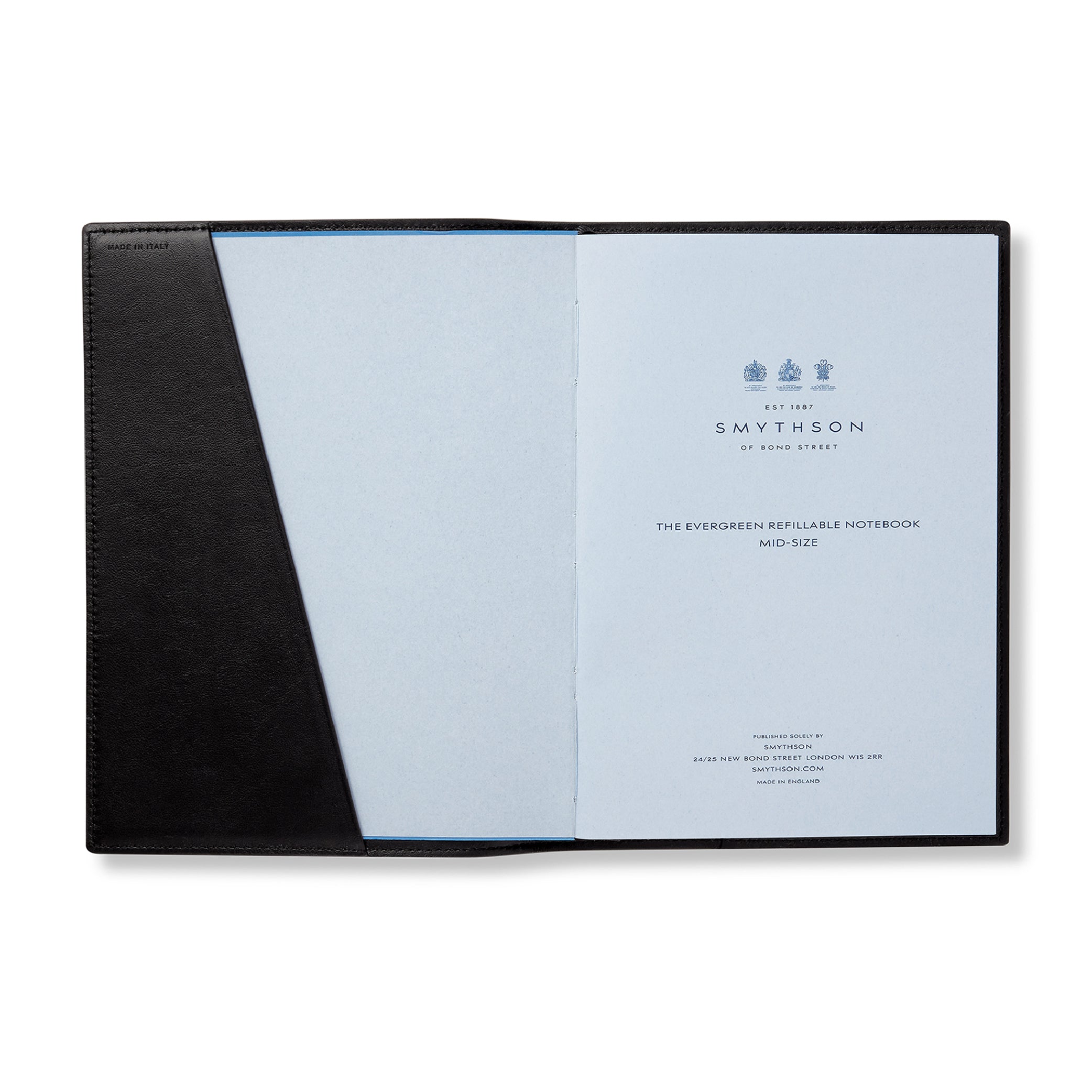 Evergreen Refillable Notebook in Black Ludlow