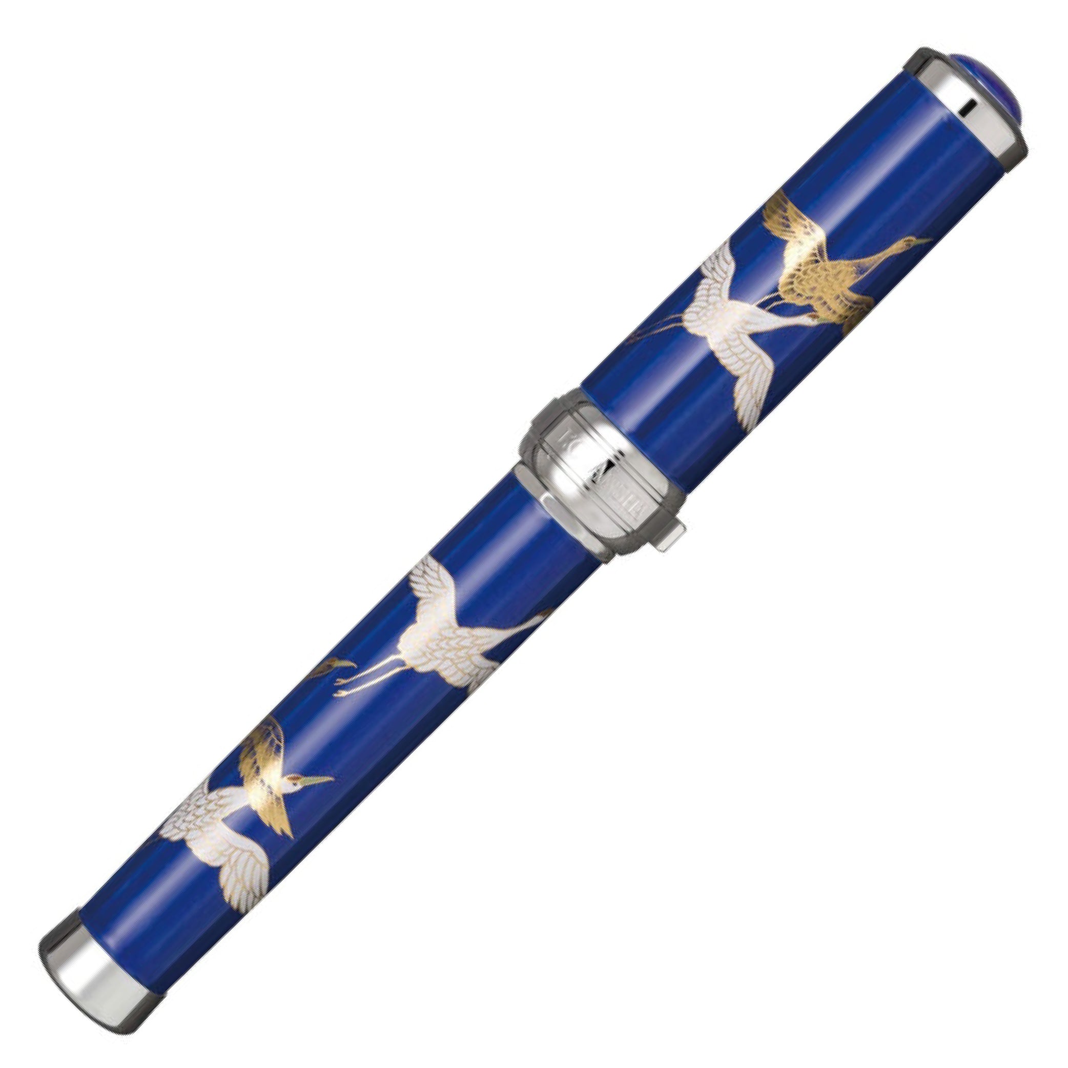 Arita Koransha 400 Years Anniversary 'Dancing Cranes' Silver Trim Fountain Pen