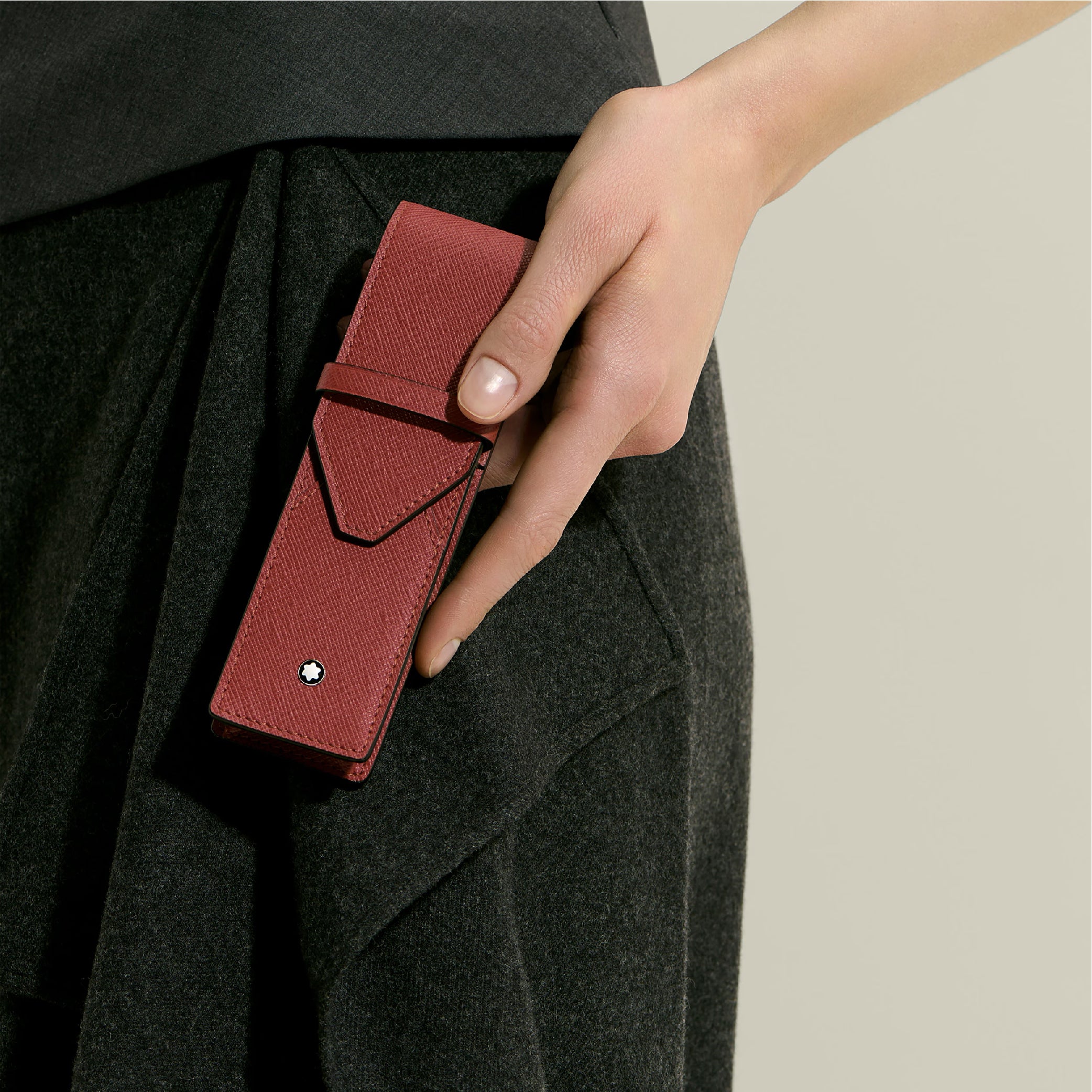 Sartorial 2 Pen Pouch Red Oak