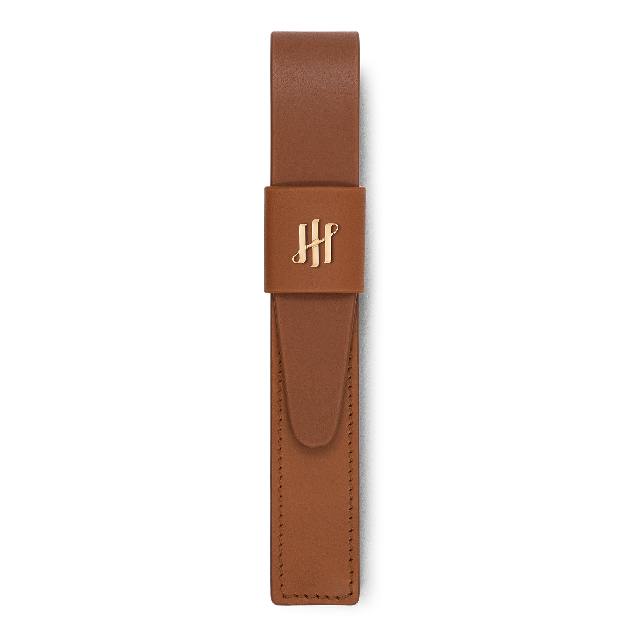 Brown Gold-Plated Pen Pouch