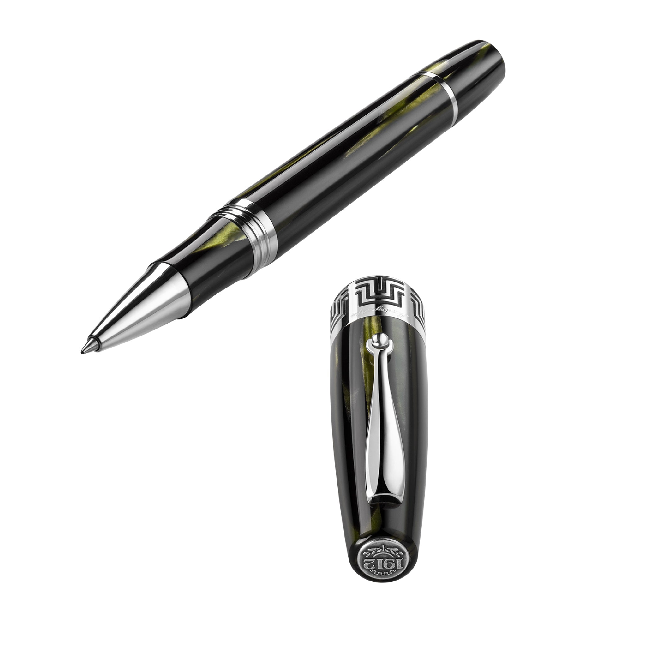 MONTEGRAPPA_Extra 1930 Edition 2021 Bamboo Black Rollerball_Open Pen Picture