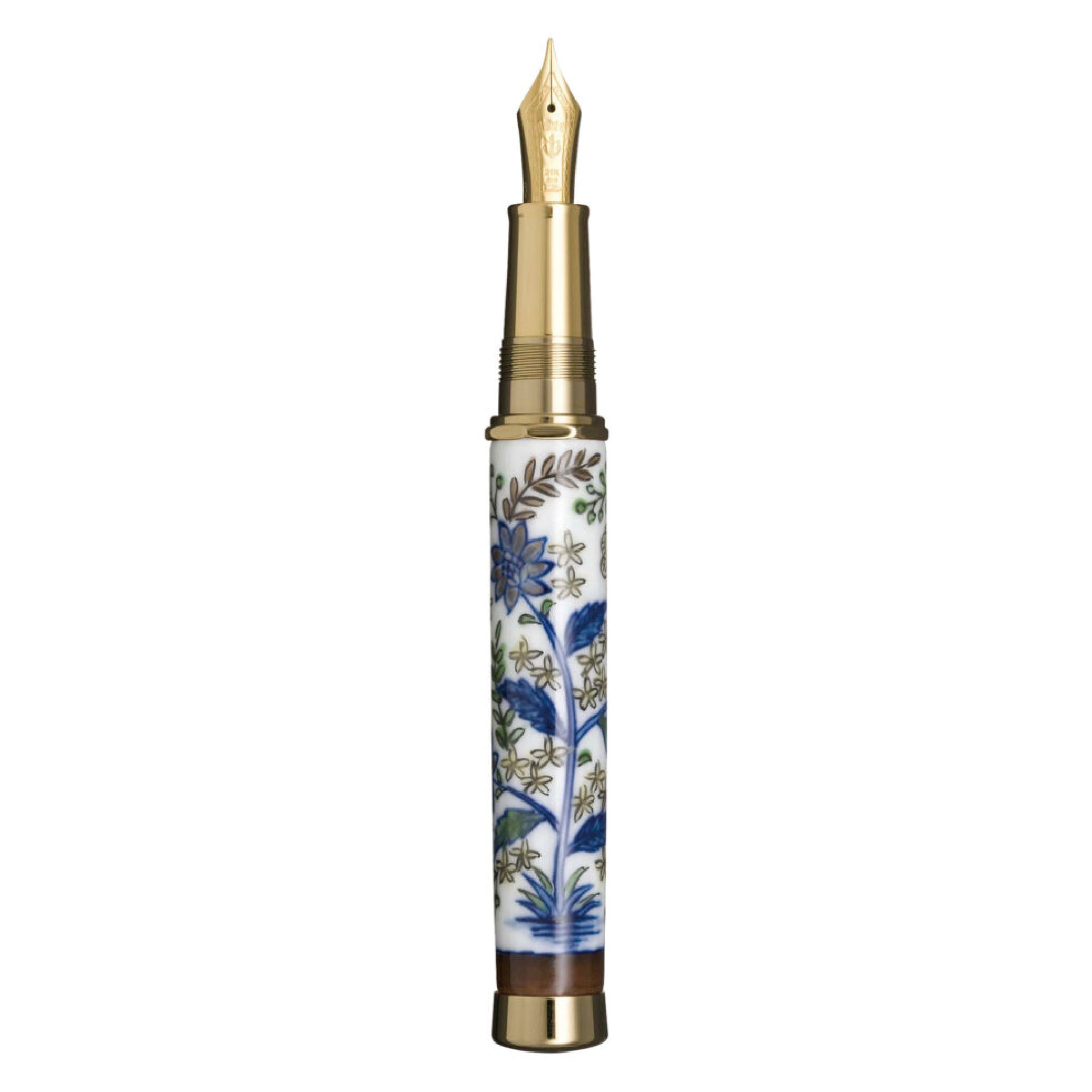 Arita Genemon 400 Years Anniversary 'Flower and Butterfly' Gold Trim Fountain Pen