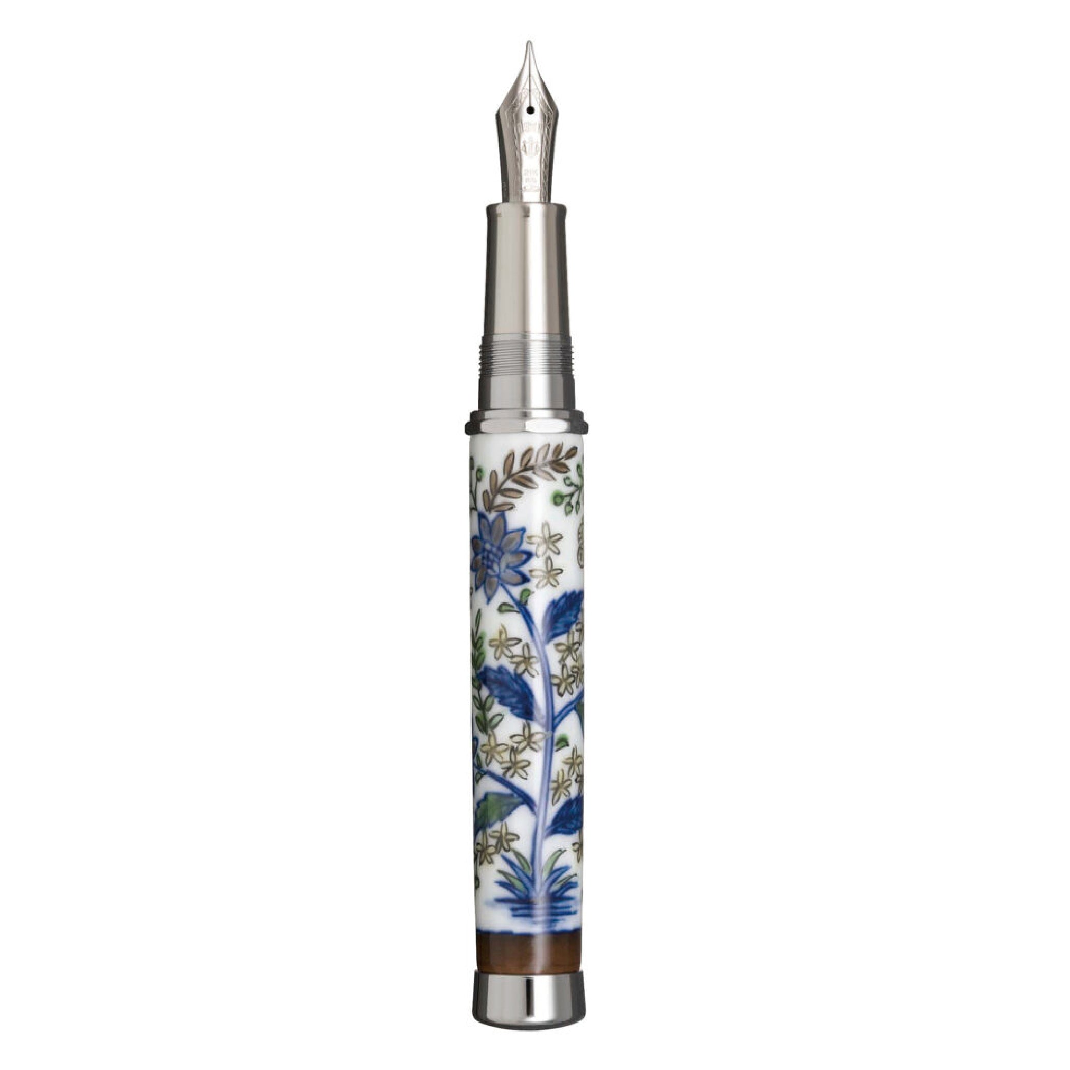 Arita Genemon 400 Years Anniversary 'Flower and Butterfly' Silver Trim Fountain Pen