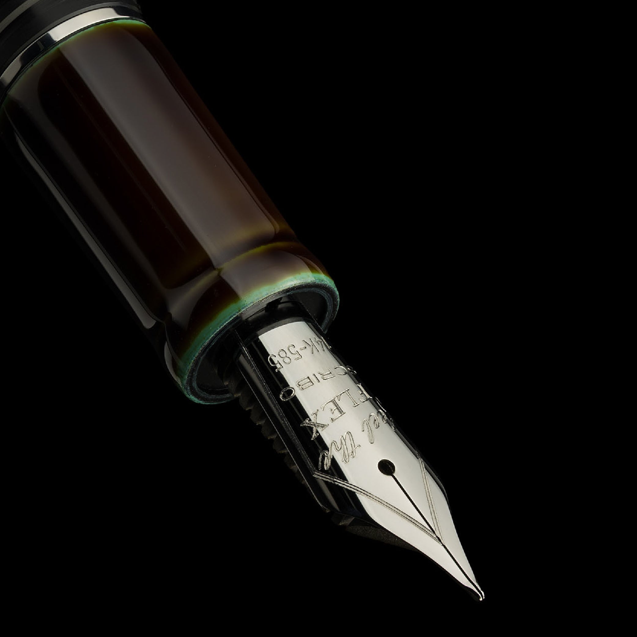 SCRIBO_Piuma Hane Tamenuri Toruko Ruthenium Limited Edition Fountain Pen_Nib Detail