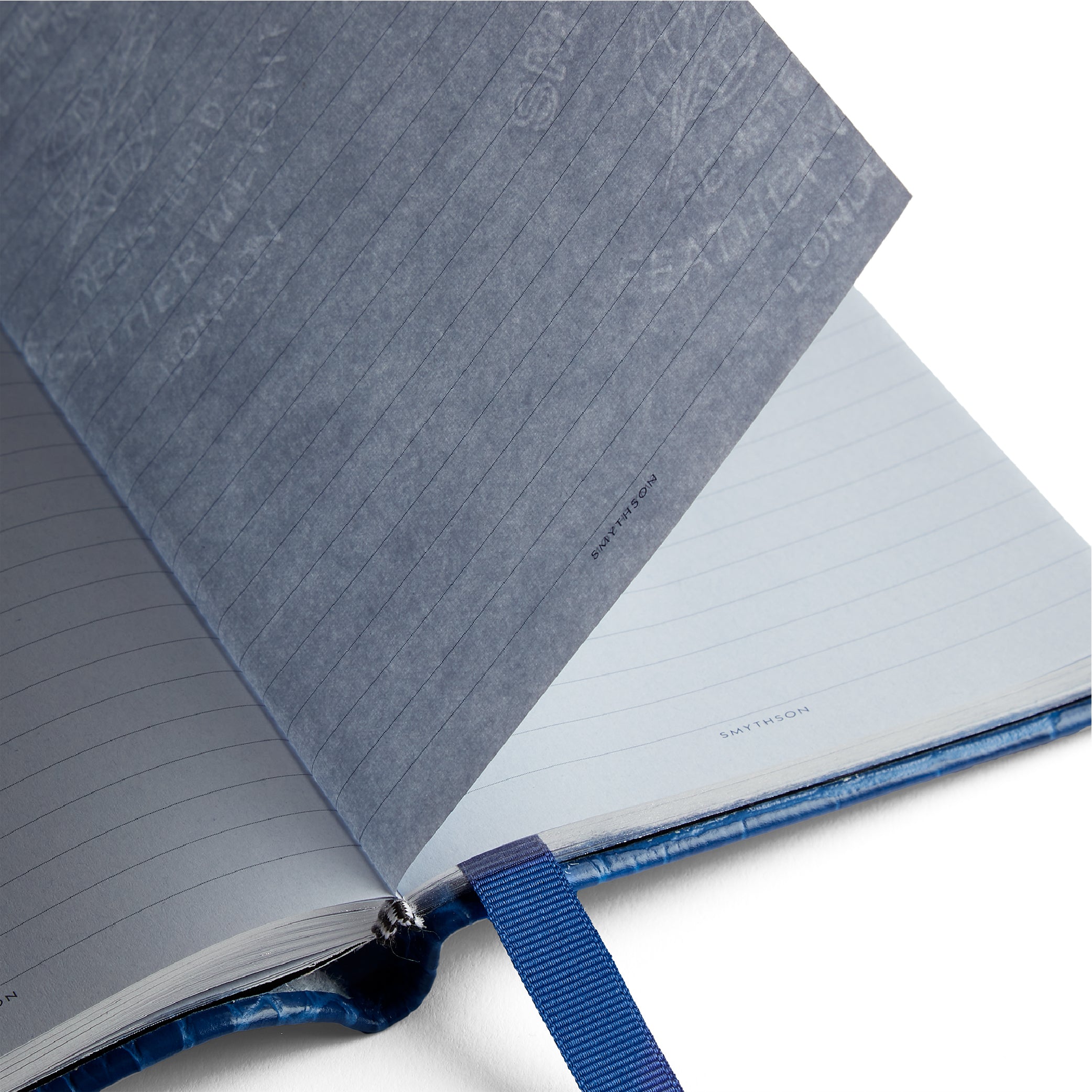 SMYTHSON_Chelsea Notebook in Cerulean Panama_Paper Detail