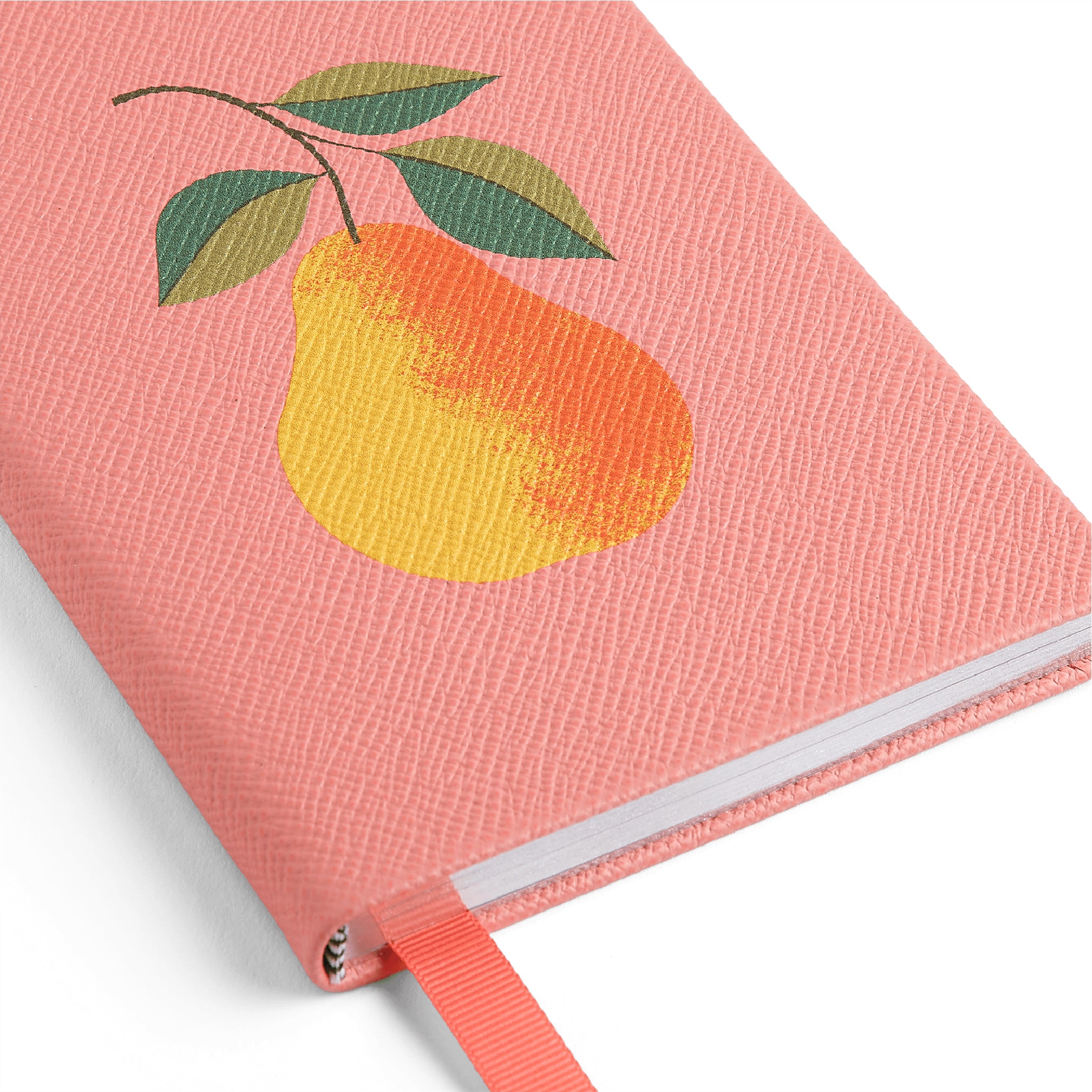 SMYTHSON_Pear Chelsea Notebook in Candy Pink Panama_Paper Detail