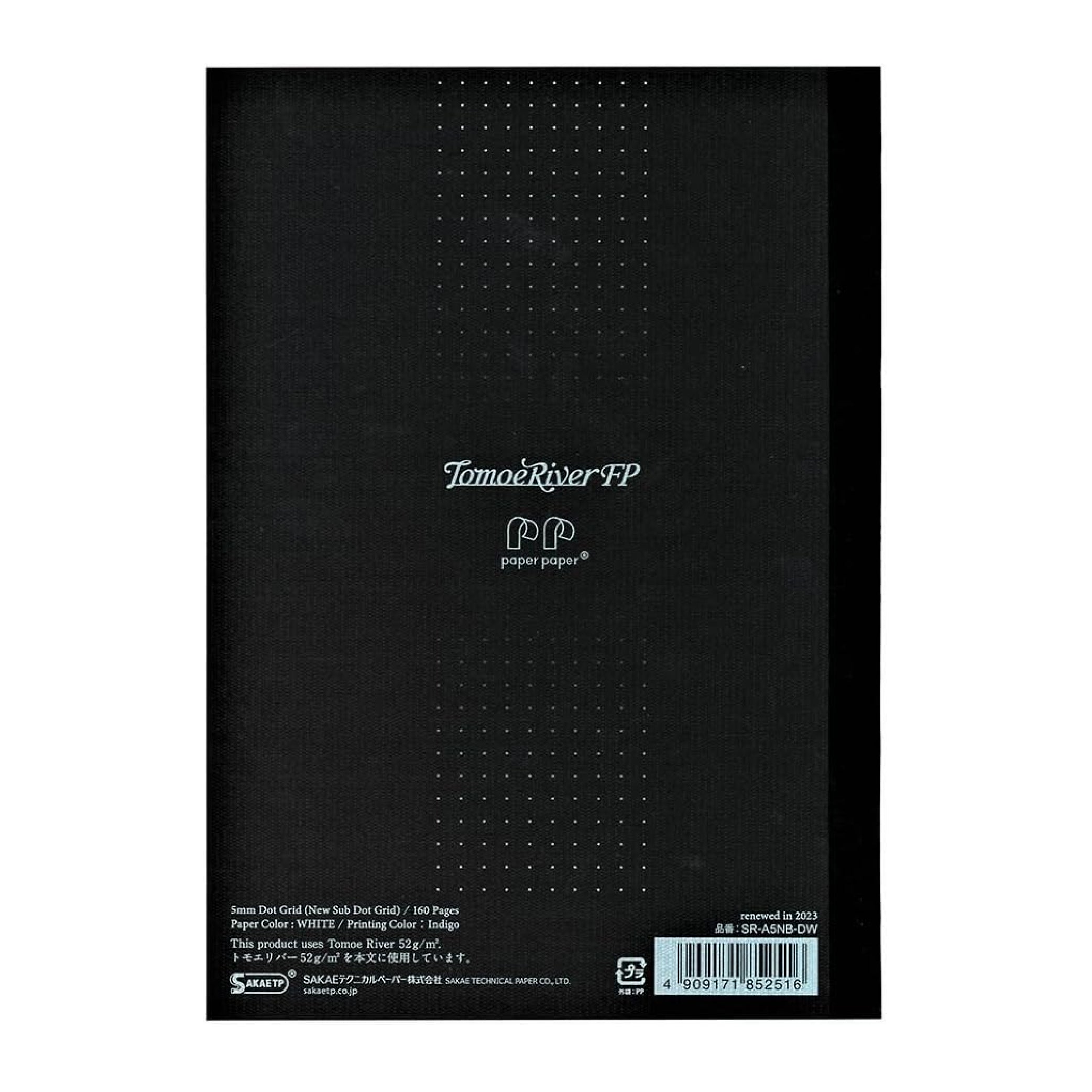 TOMOE RIVER_A5 Dot Grid White Notebook_Back Picture