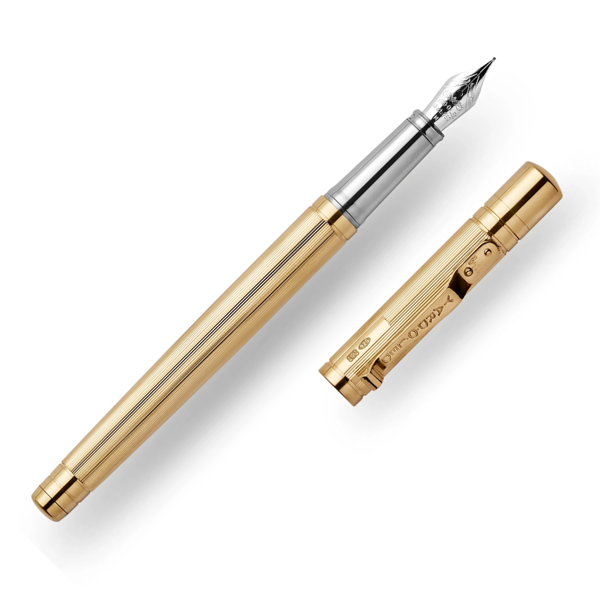 The Pinstripe 72 Gold Vermeil Standard Fountain Pen