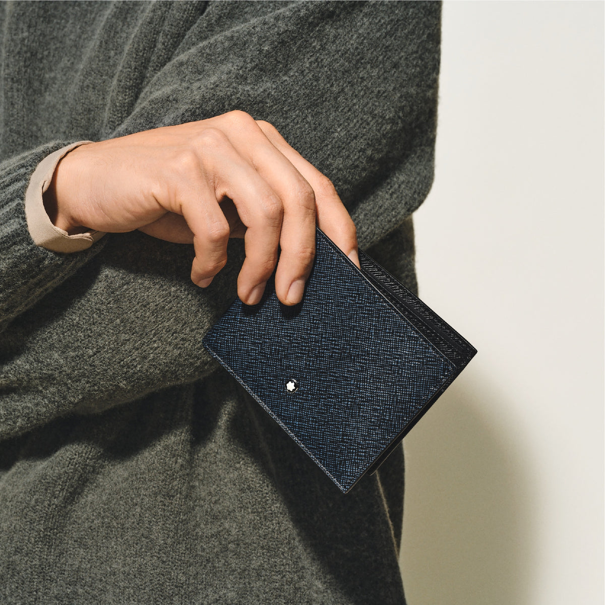 Sartorial Tweed Blue Wallet 6cc