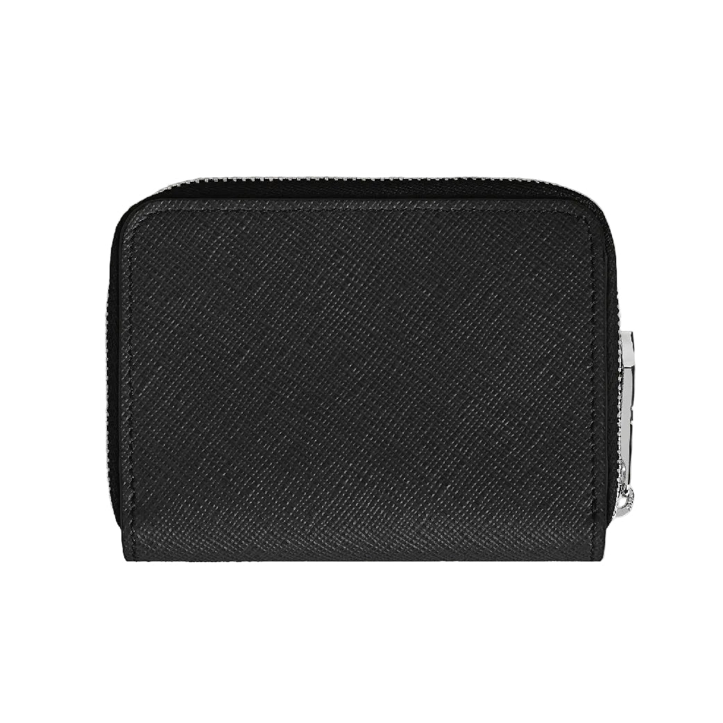 Sartorial Black Mini Wallet with Zip 2cc
