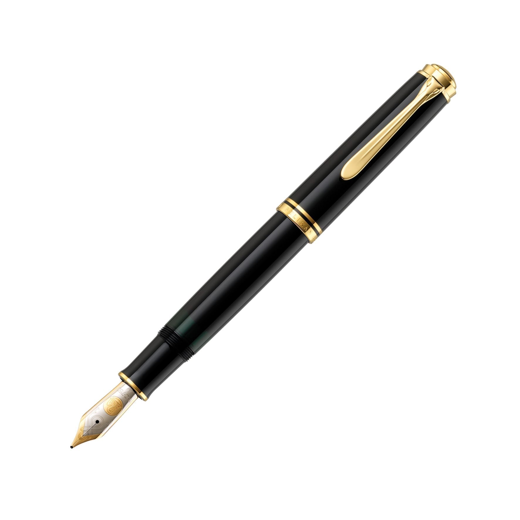 PELIKAN Souverän M800 Black Fountain Pen | Gold Trim | Style of Zug