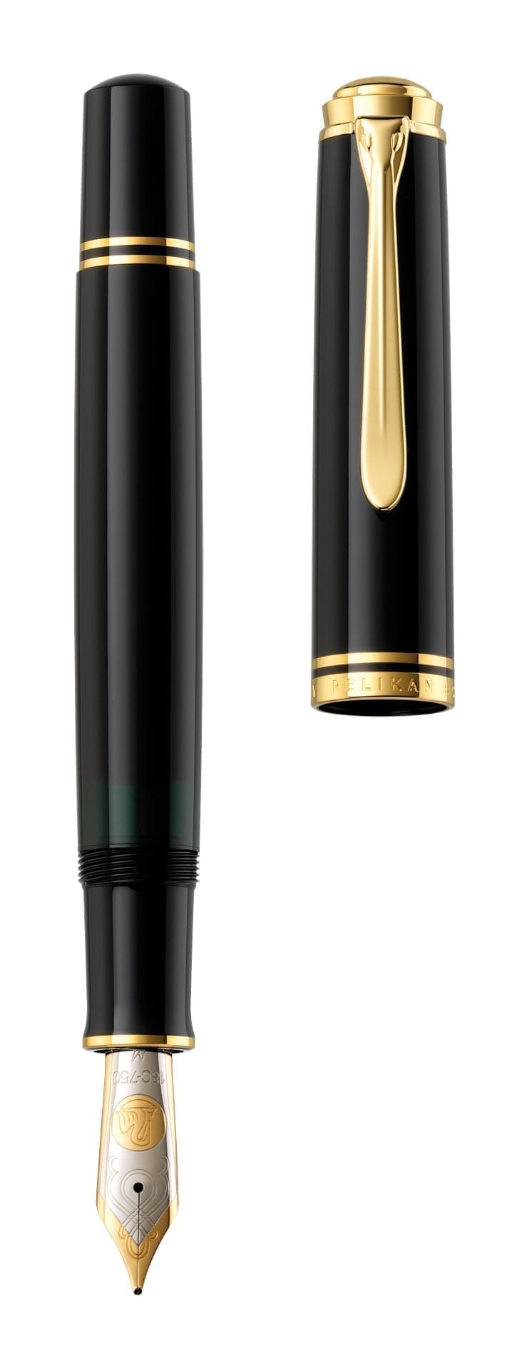 PELIKAN Souverän M800 Black Fountain Pen | Gold Trim | Style of Zug