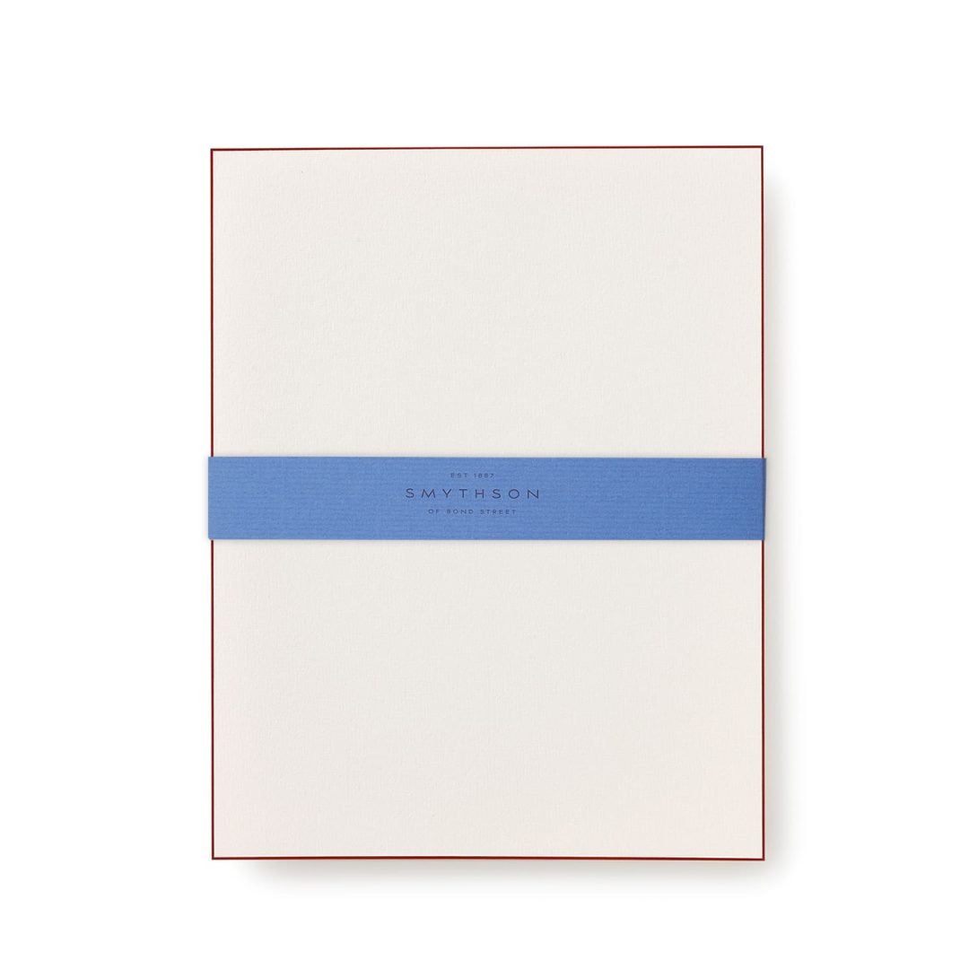 Bordered Kings Writing Paper Poinsettia Red