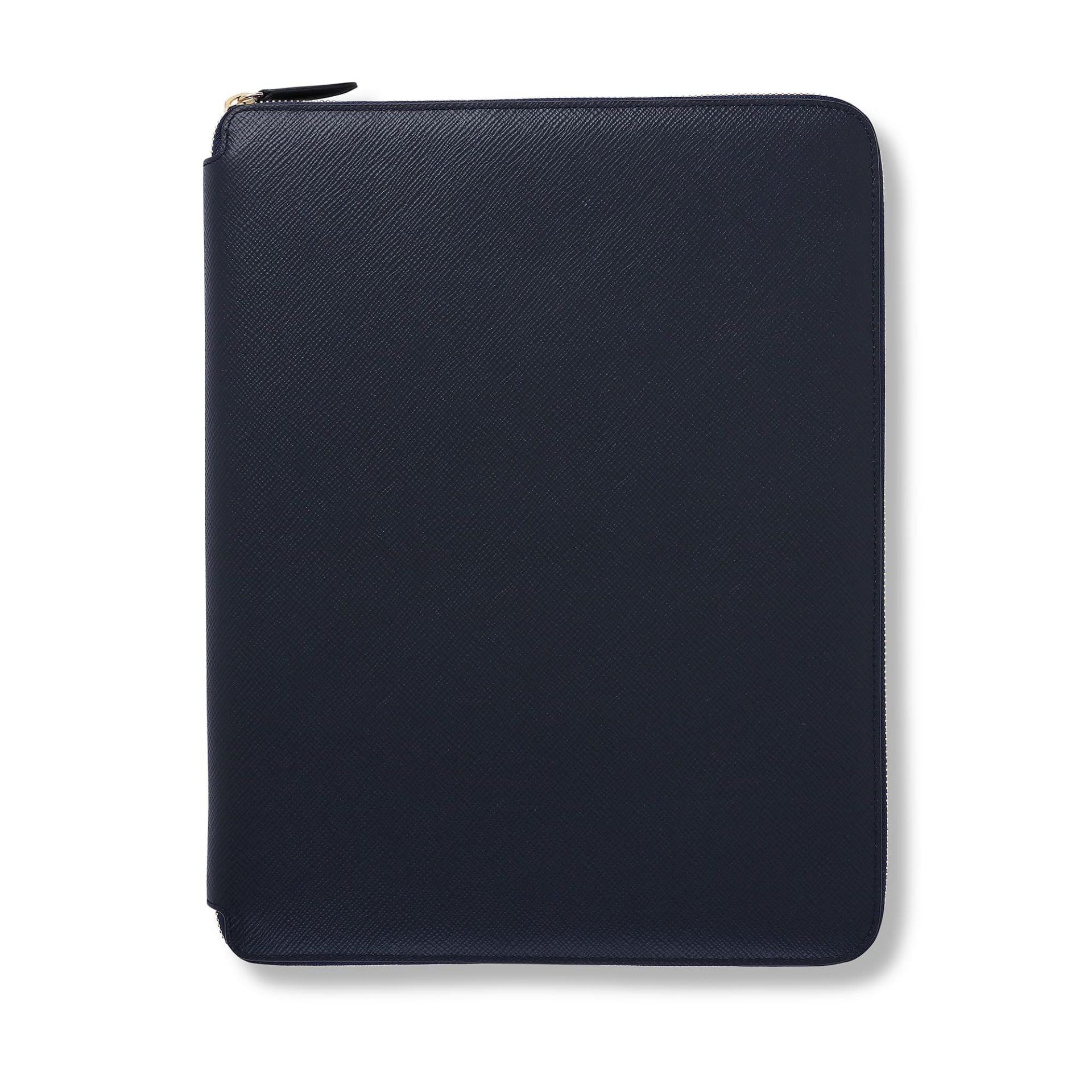 A4 Writing Folder with Zip in Navy Panama