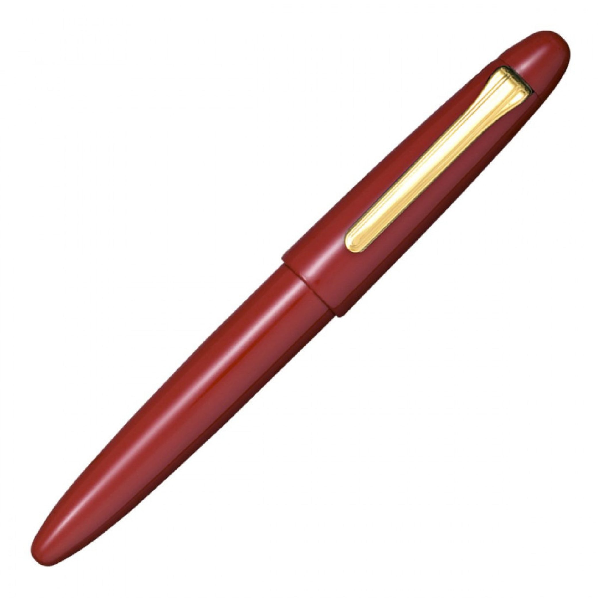 King of Pen Kaga Urushi Cherry Red Gold Trim Fountain Pen