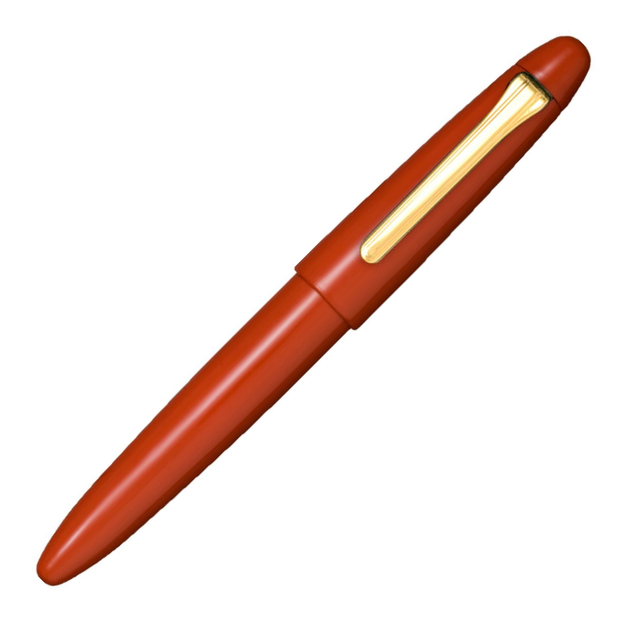 King of Pen Kaga Urushi Amber Gold Trim Fountain Pen