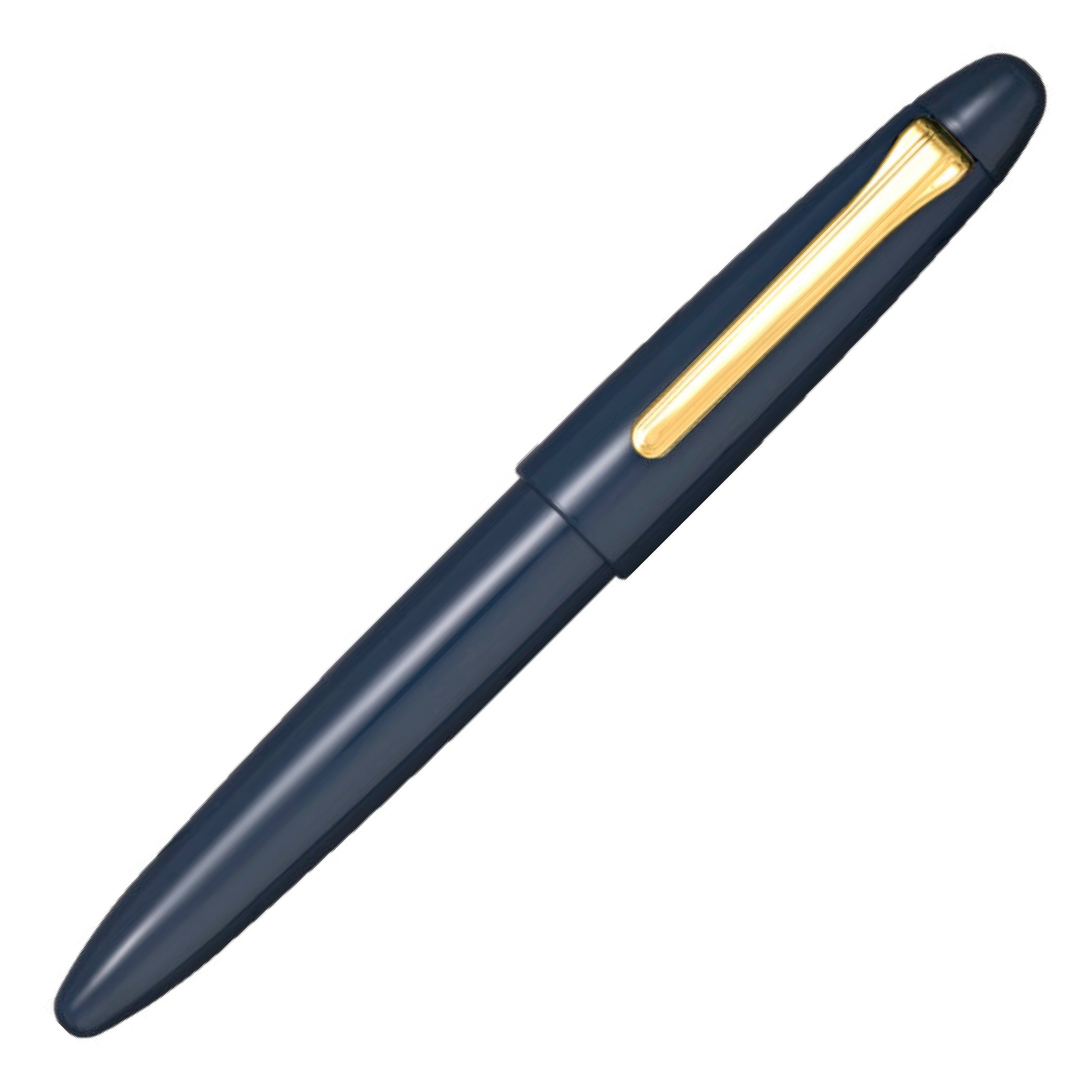 King of Pen Kaga Urushi Slate Blue Gold Trim Fountain Pen