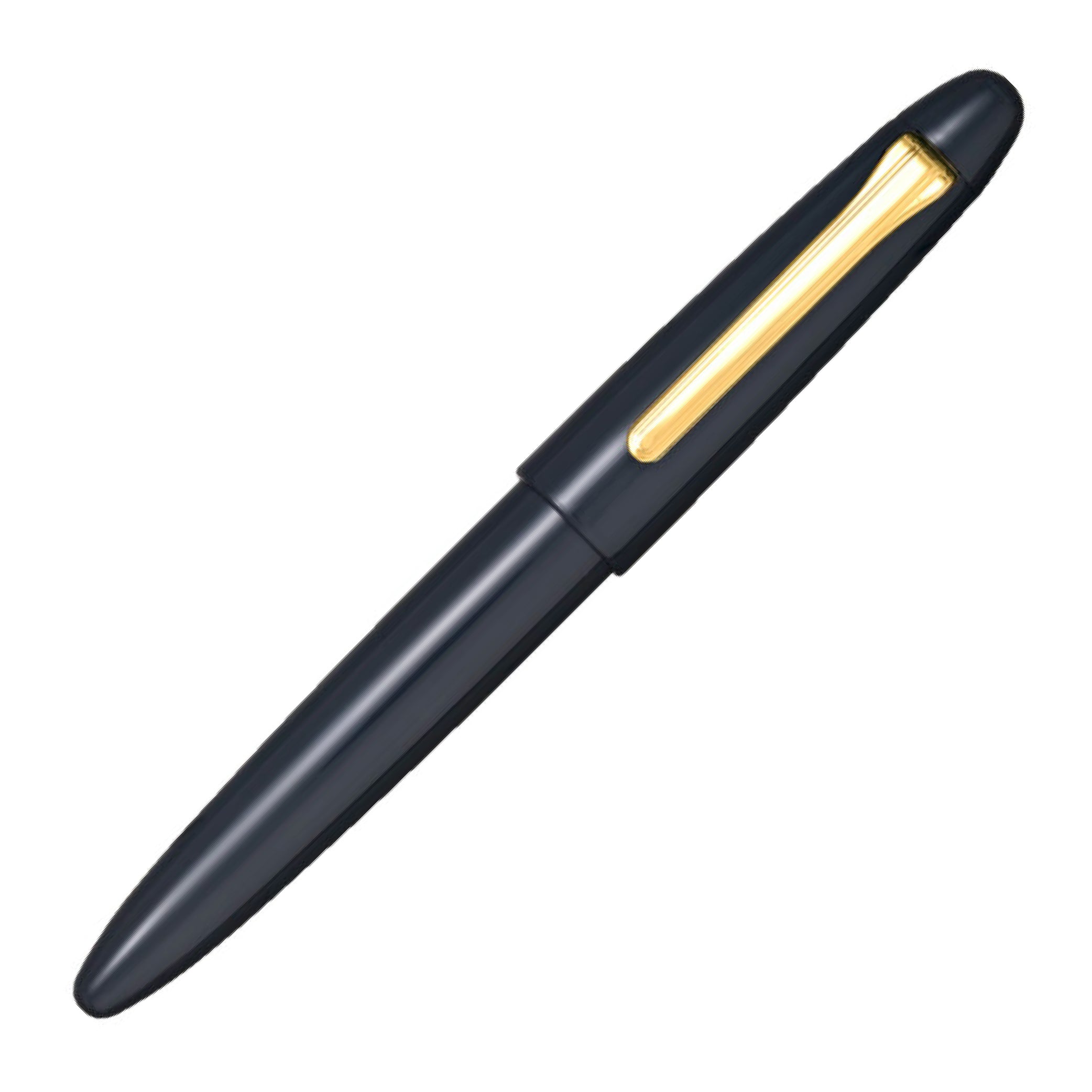 King of Pen Kaga Urushi Dusk Blue Gold Trim Fountain Pen
