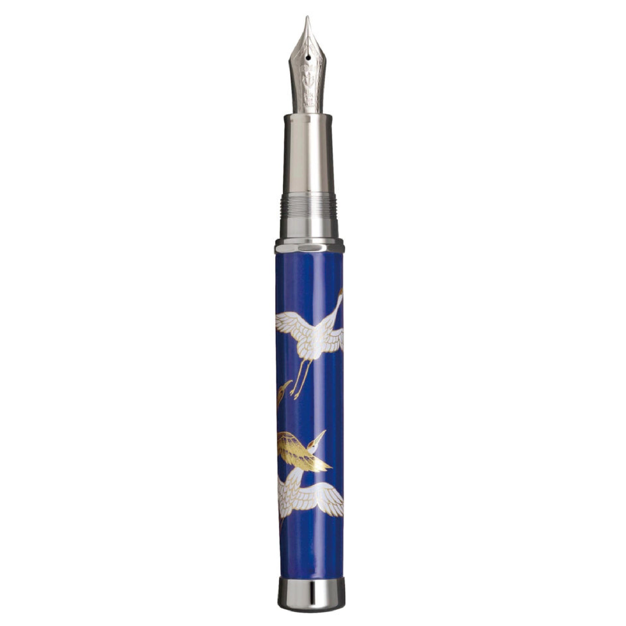 Arita Koransha 400 Years Anniversary 'Dancing Cranes' Silver Trim Fountain Pen