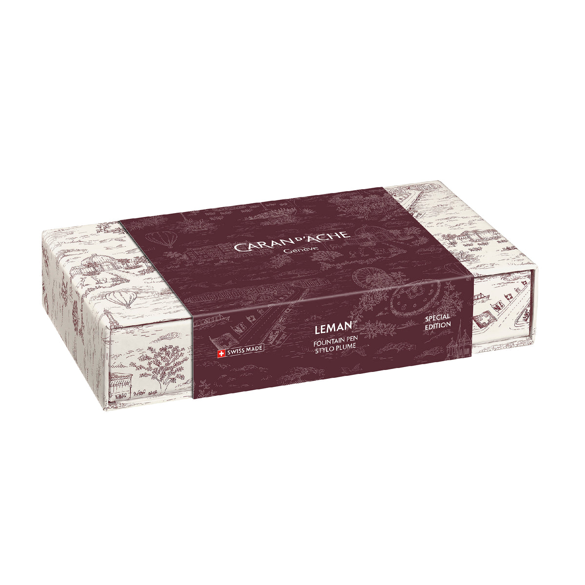 Leman Toile de Jouy Bordeaux Special Edition Fountain Pen Set