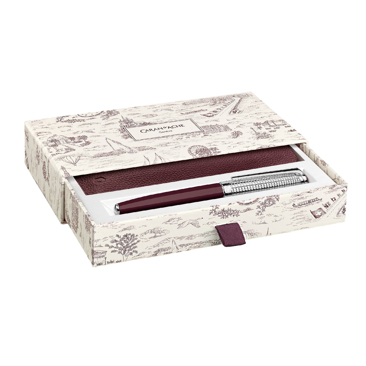 Leman Toile de Jouy Bordeaux Special Edition Fountain Pen Set