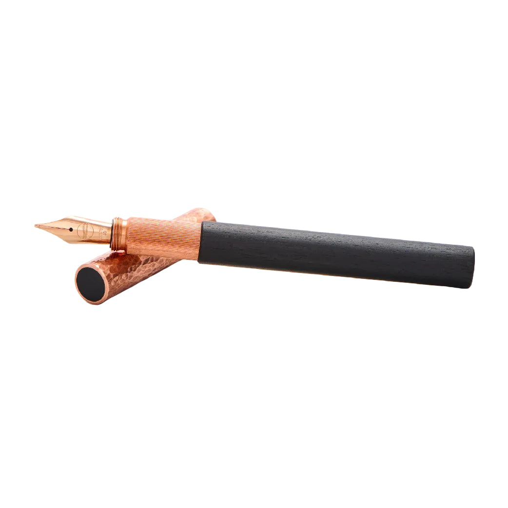 Longcap Ebony & Hammered Copper Fountain Pen