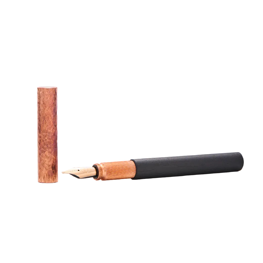 Longcap Ebony & Hammered Copper Fountain Pen