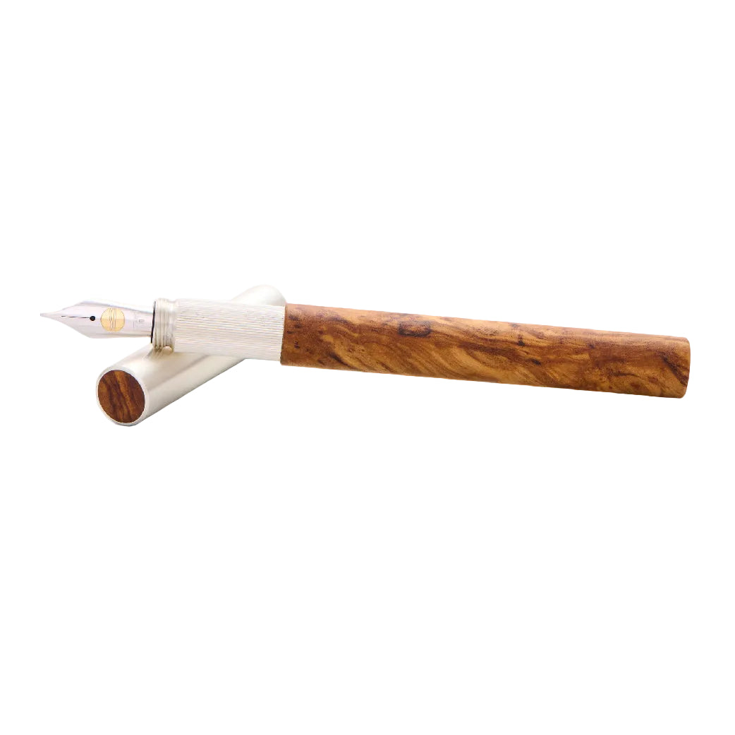 Longcap Olive & Silver Fountain Pen