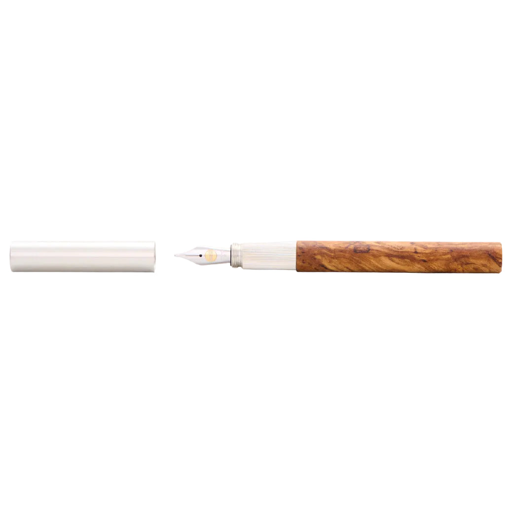 Longcap Olive & Silver Fountain Pen