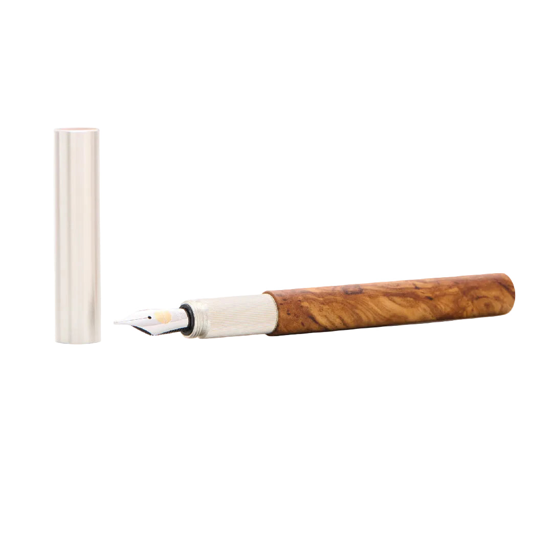 Longcap Olive & Silver Fountain Pen
