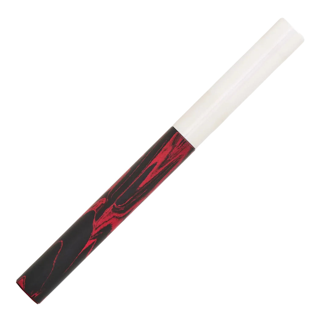 Longcap Ebonite Red & Silver Fountain Pen