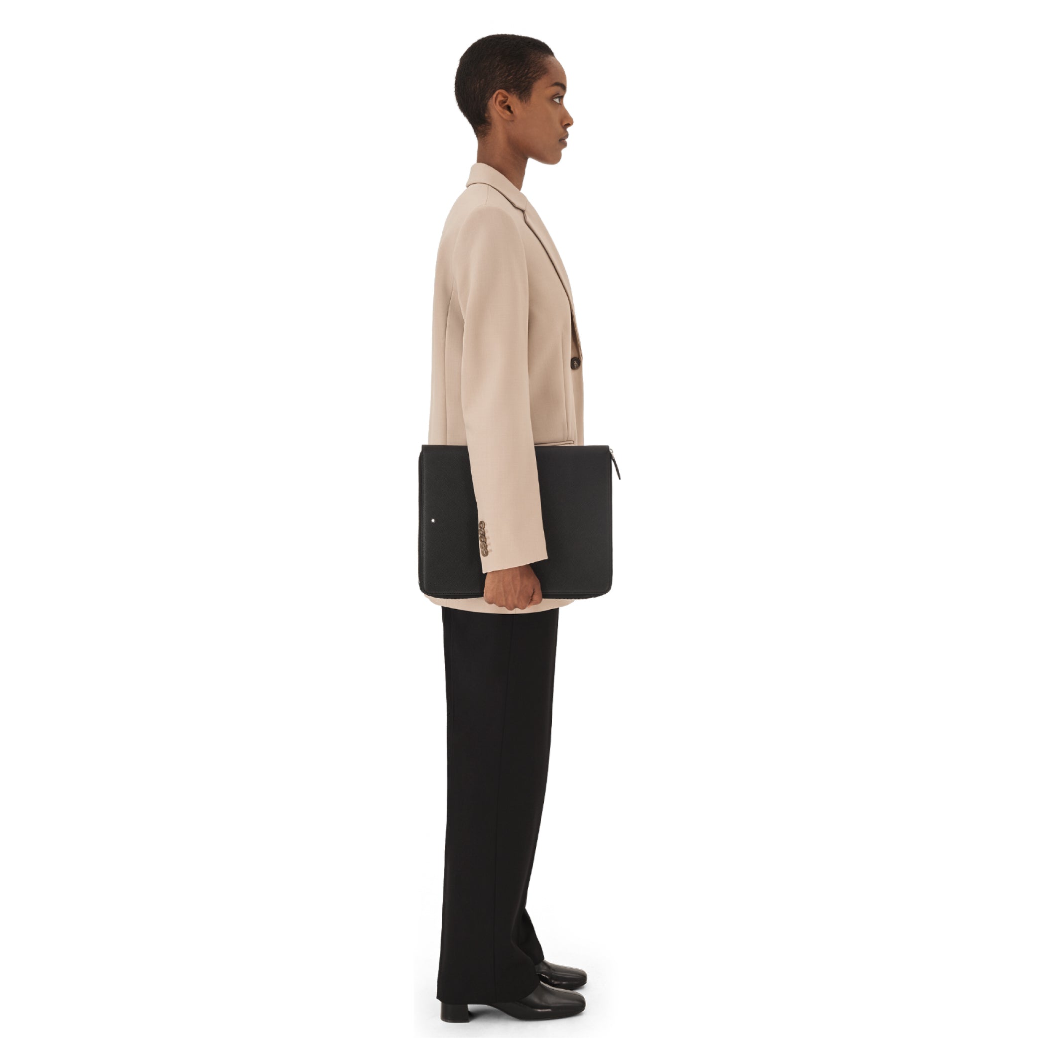 Sartorial Medium Black Notes Holder with Zip