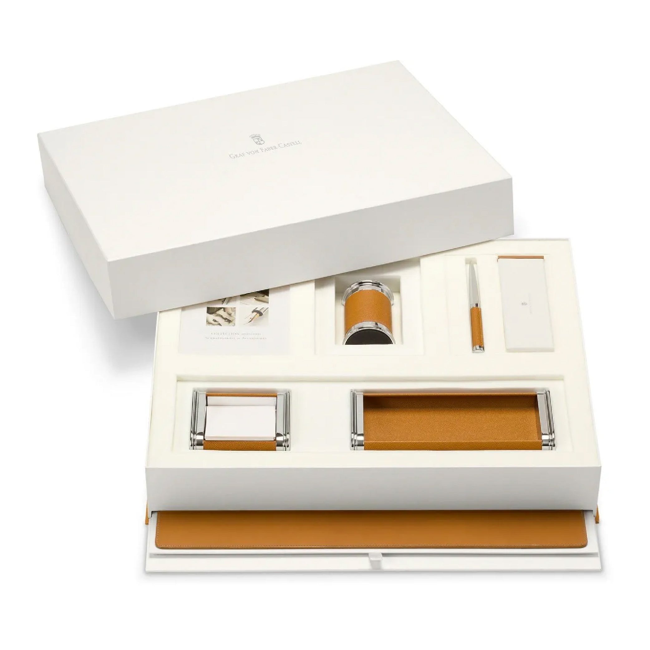 Cognac Epsom Desk Set