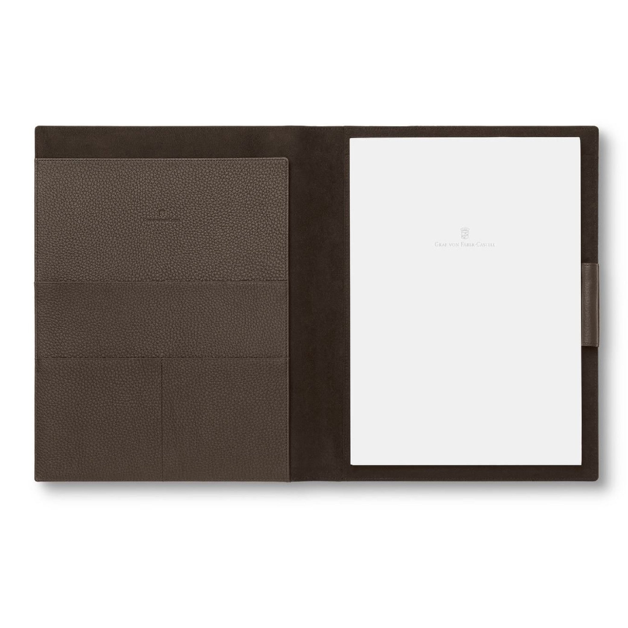 Writing case A4 in Dark Brown Cashmere