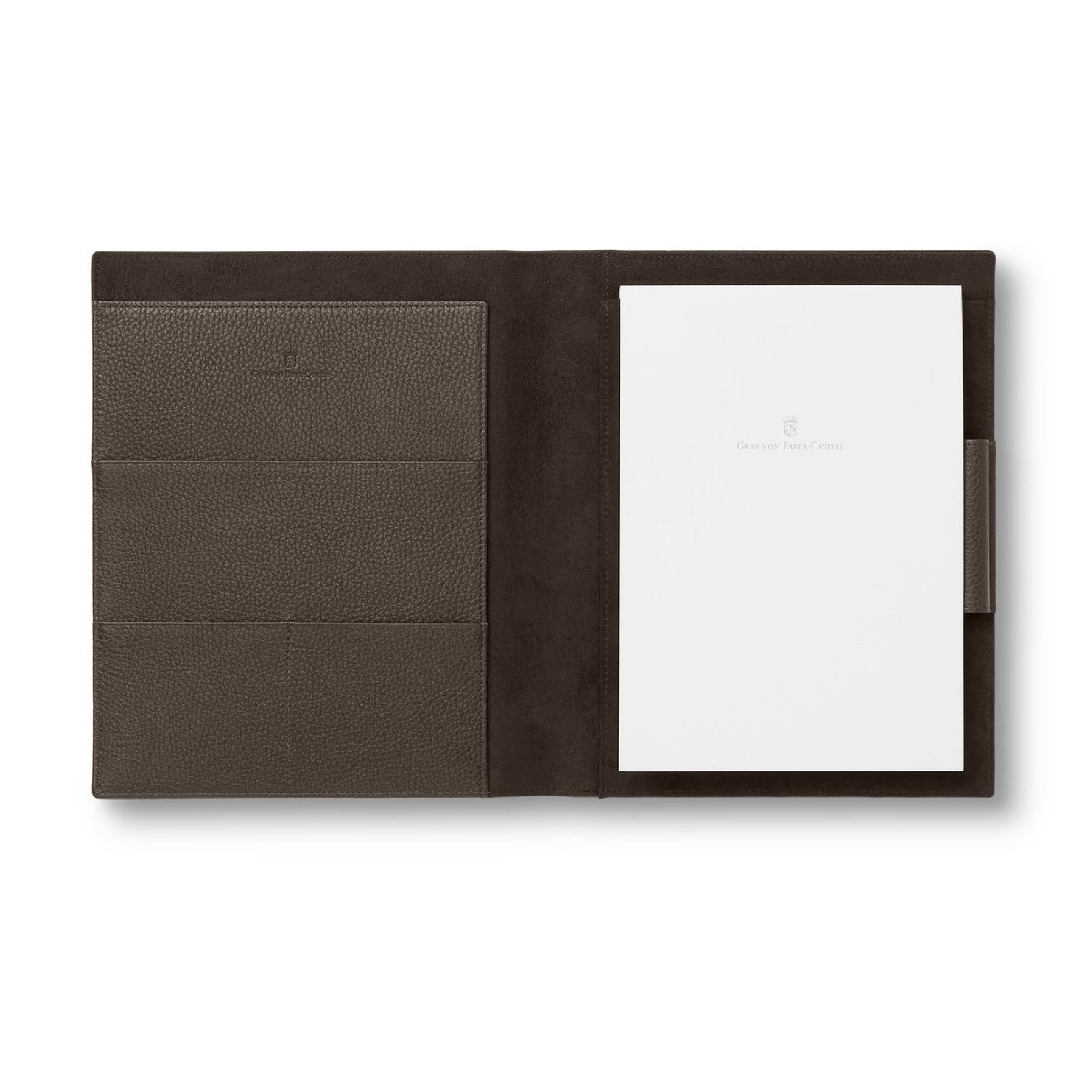Writing case A5 in Dark Brown Cashmere