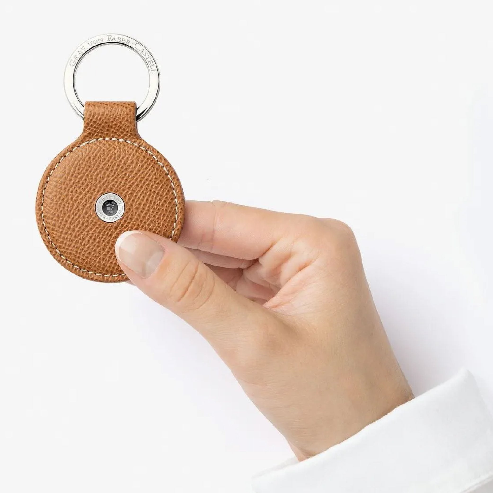 Key Fob in Cognac Epsom