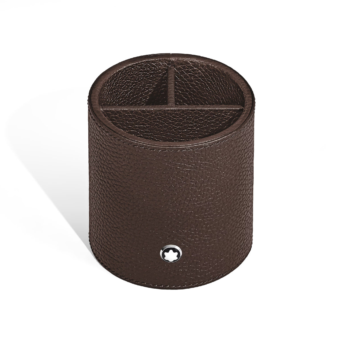 Desk Tray Pen Holder in Ebony Grain Leather
