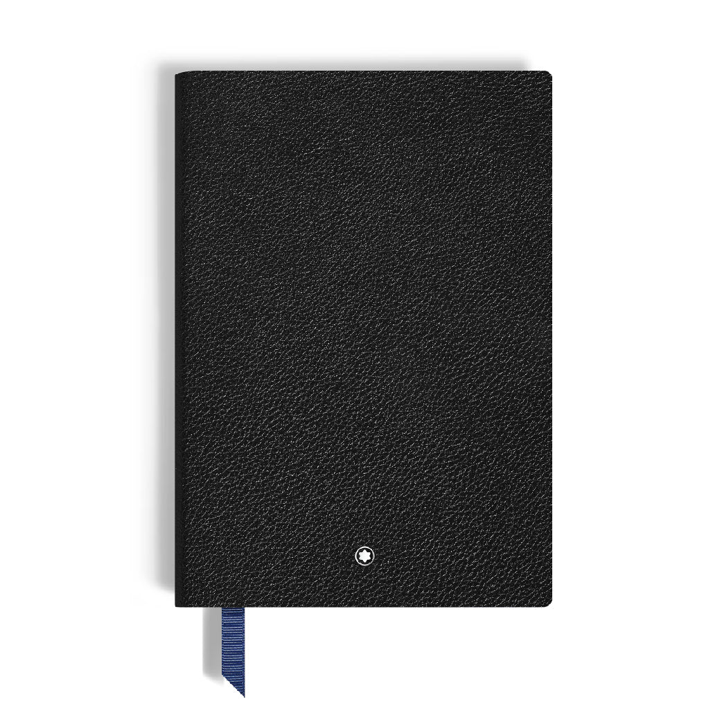 Medium Notebook in Black Grain Leather, Lined