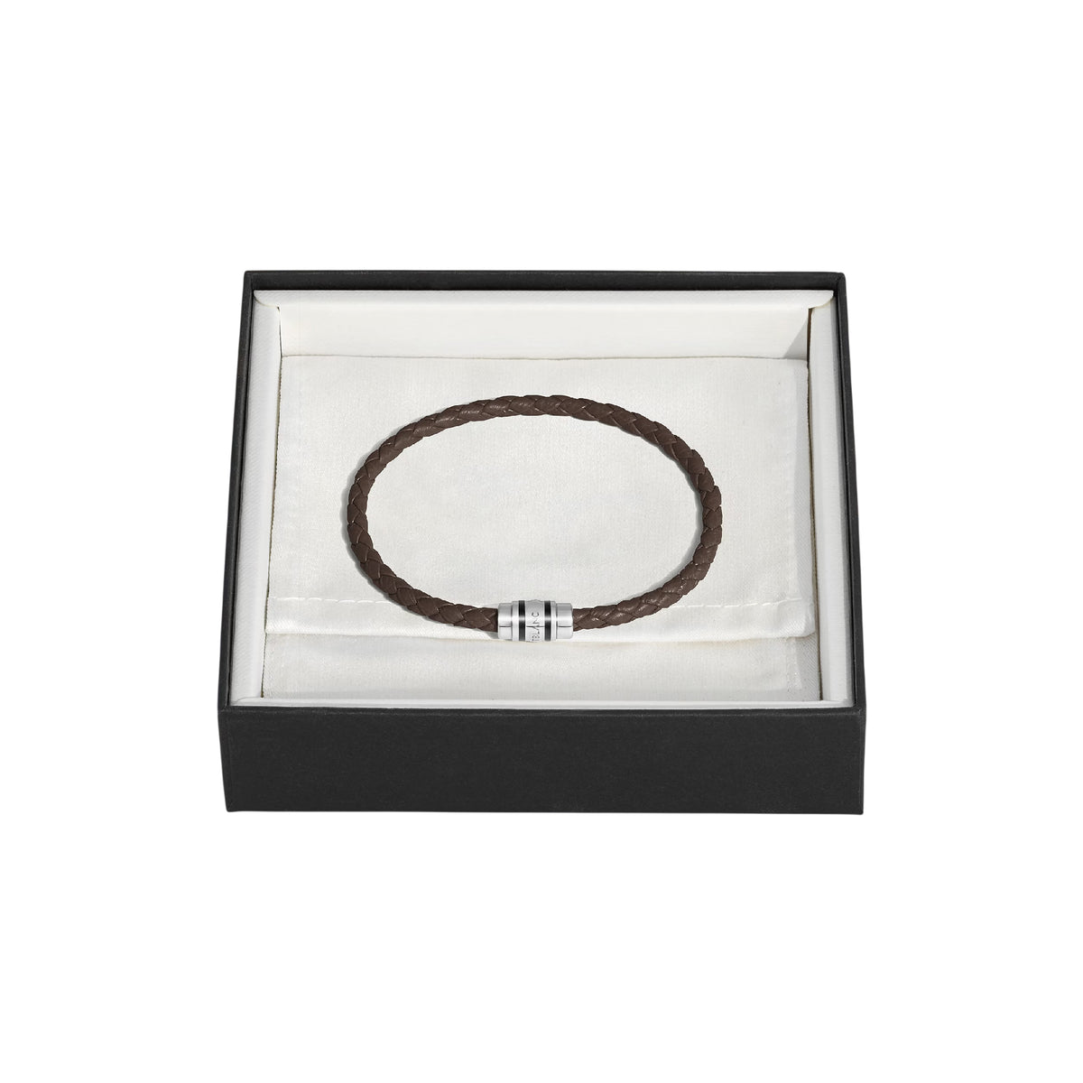 3 Rings Bracelet in Ebony Leather