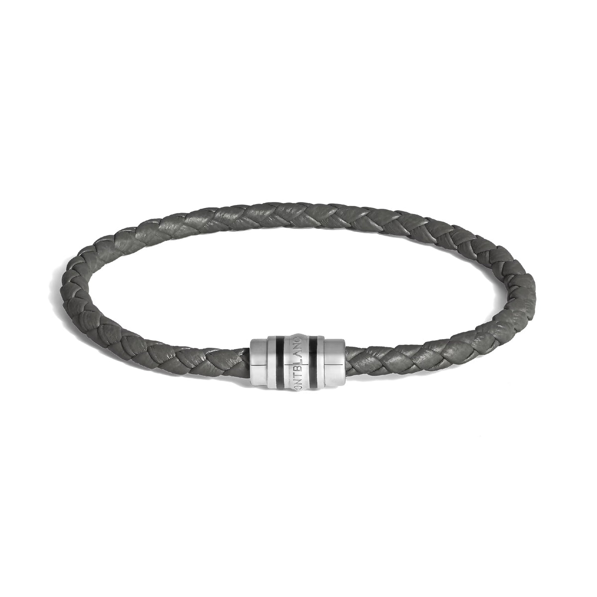 3 Rings Bracelet in Forged Iron Grain Leather
