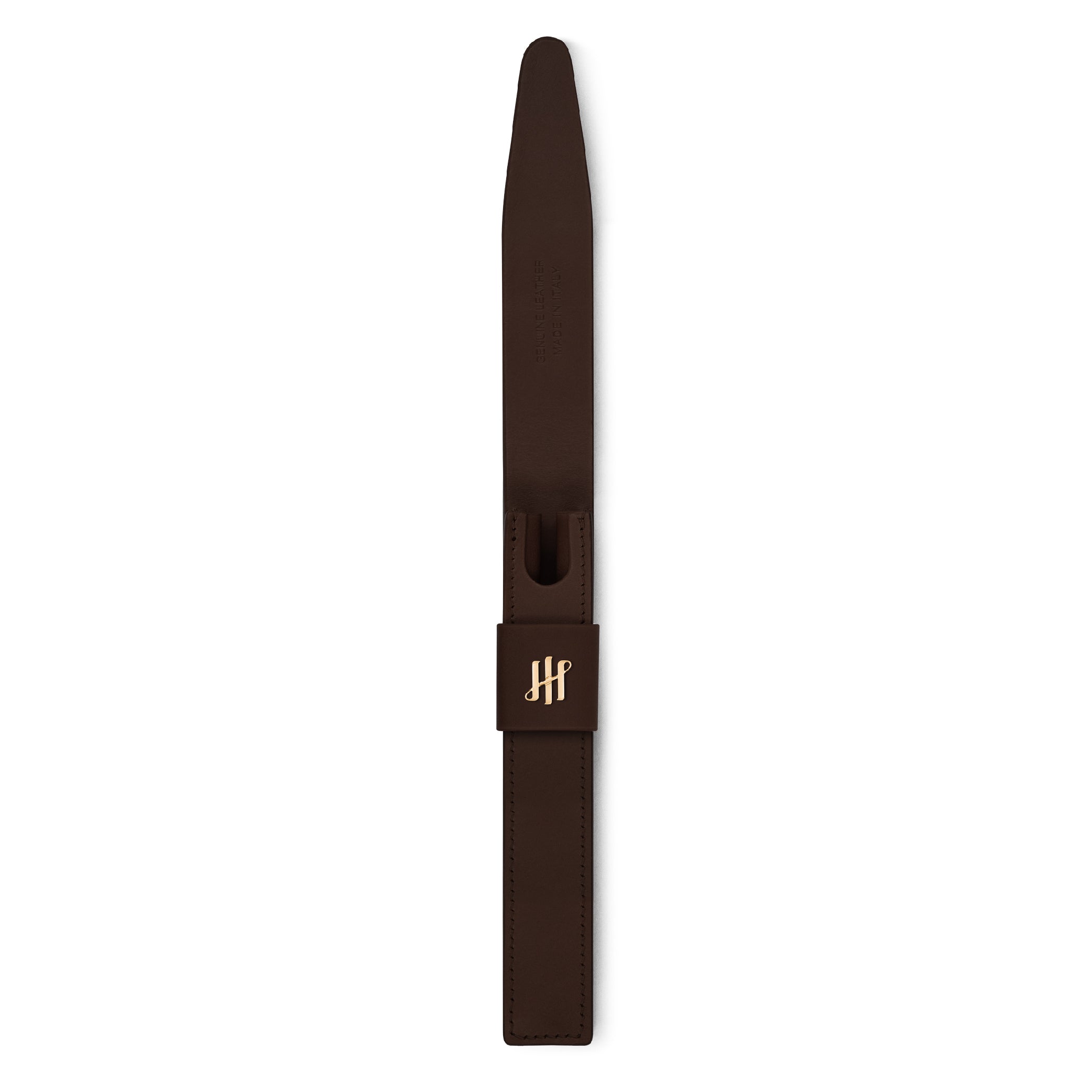Dark Brown Gold-Plated Pen Pouch