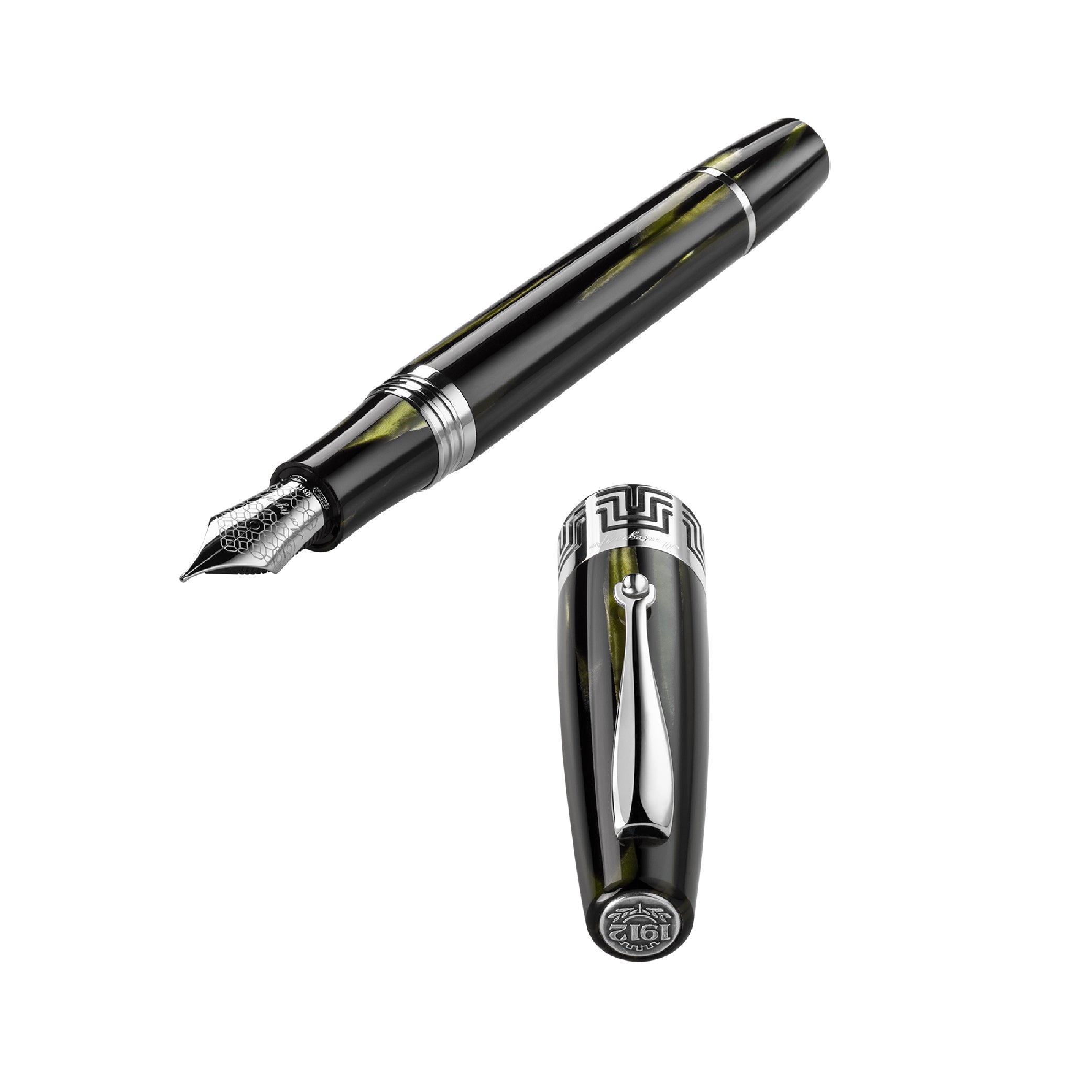 MONTEGRAPPA_Extra 1930 Edition 2021 Bamboo Black Fountain Pen_Open Pen Picture